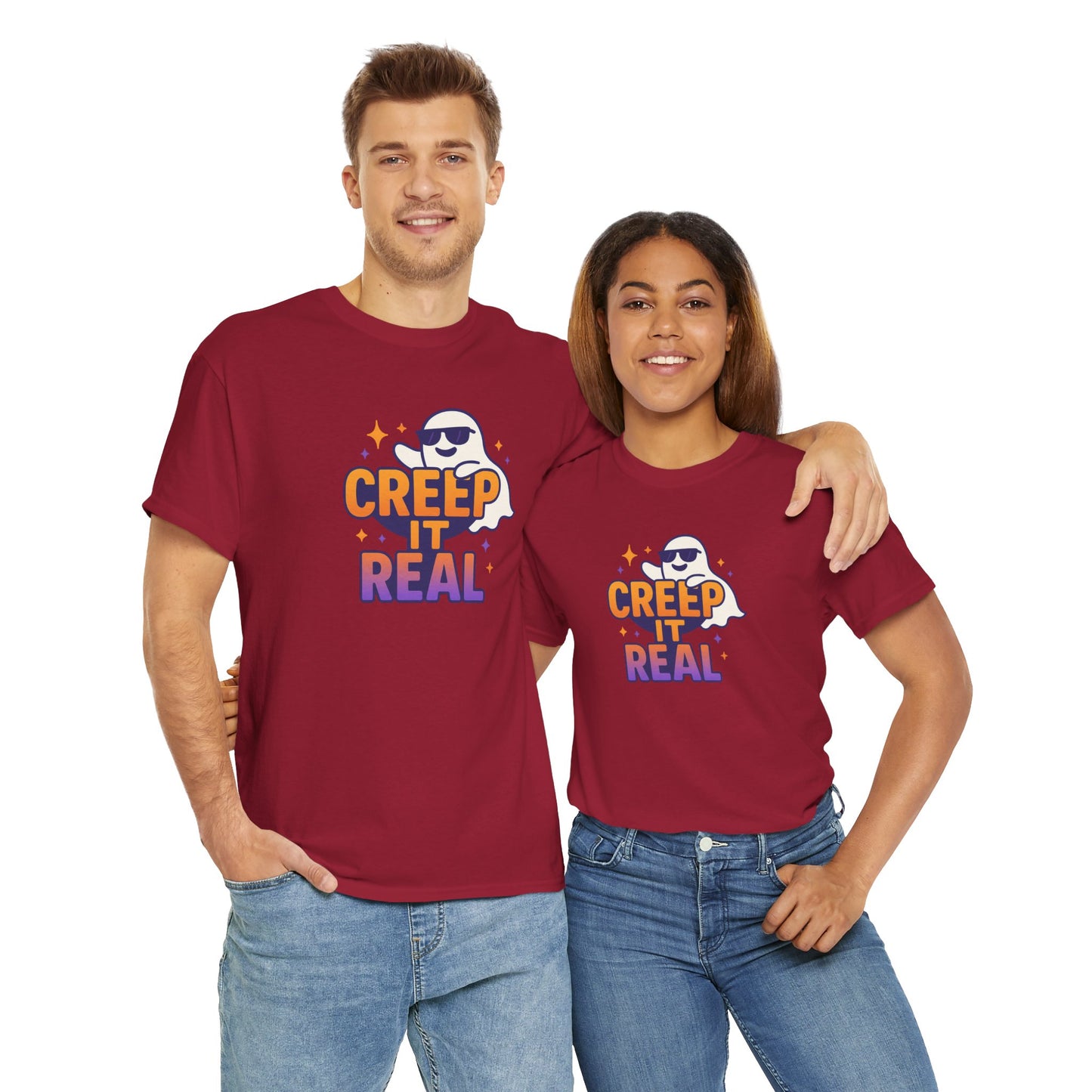 "Creep It Real" Halloween Humor Unisex Graphic Shirt, Ghost Lover Gift, Spooky Season Apparel, Funny Halloween T-Shirt