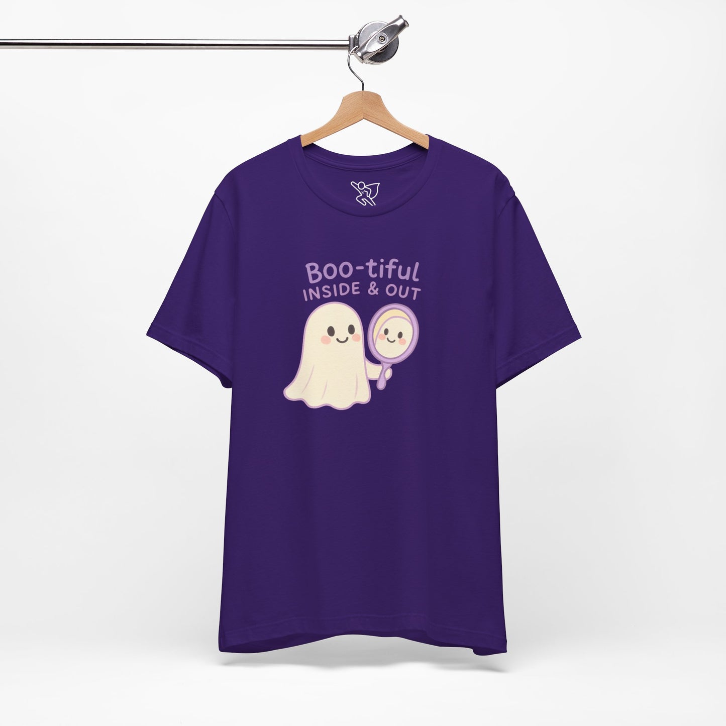 "Boo-tiful Inside Out" Ghost Tee, Cute Halloween Shirt, Unisex Short Sleeve T-Shirt, Fall Apparel, Spooky Vibes, Gift for Halloween Lovers