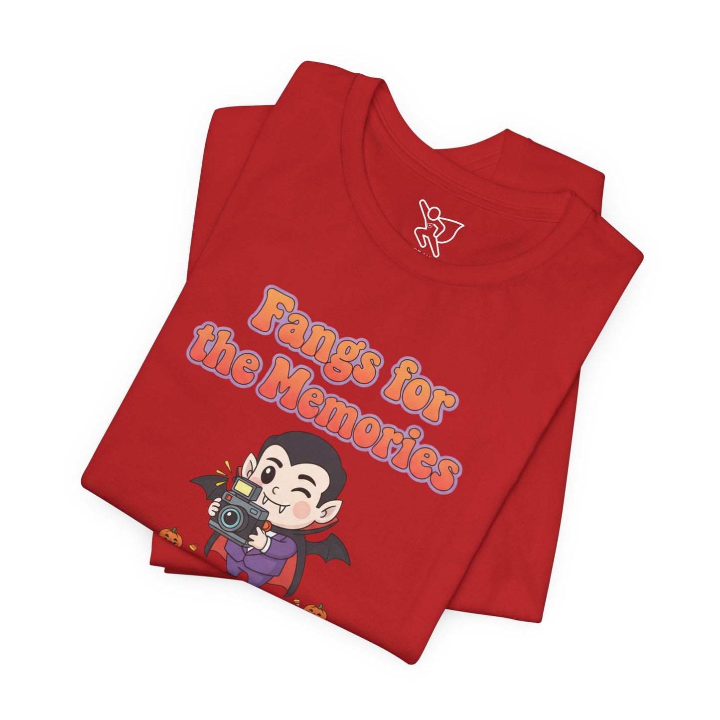 "Fangs for the Memories" Unisex Short Sleeve Shirt, Casual Halloween Outfit, Gift for Spooky Season, Halloween Shirt