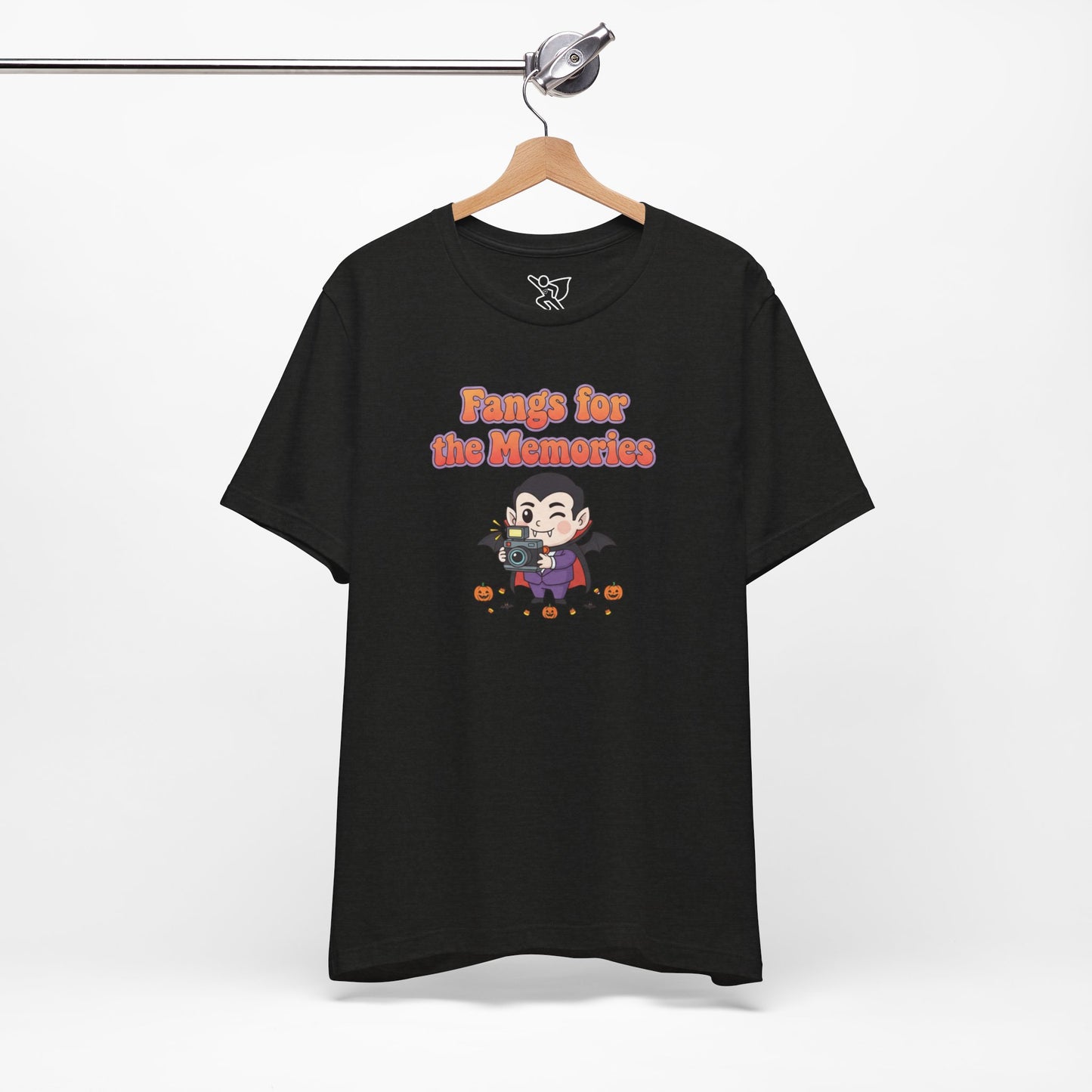 "Fangs for the Memories" Unisex Short Sleeve Shirt, Casual Halloween Outfit, Gift for Spooky Season, Halloween Shirt