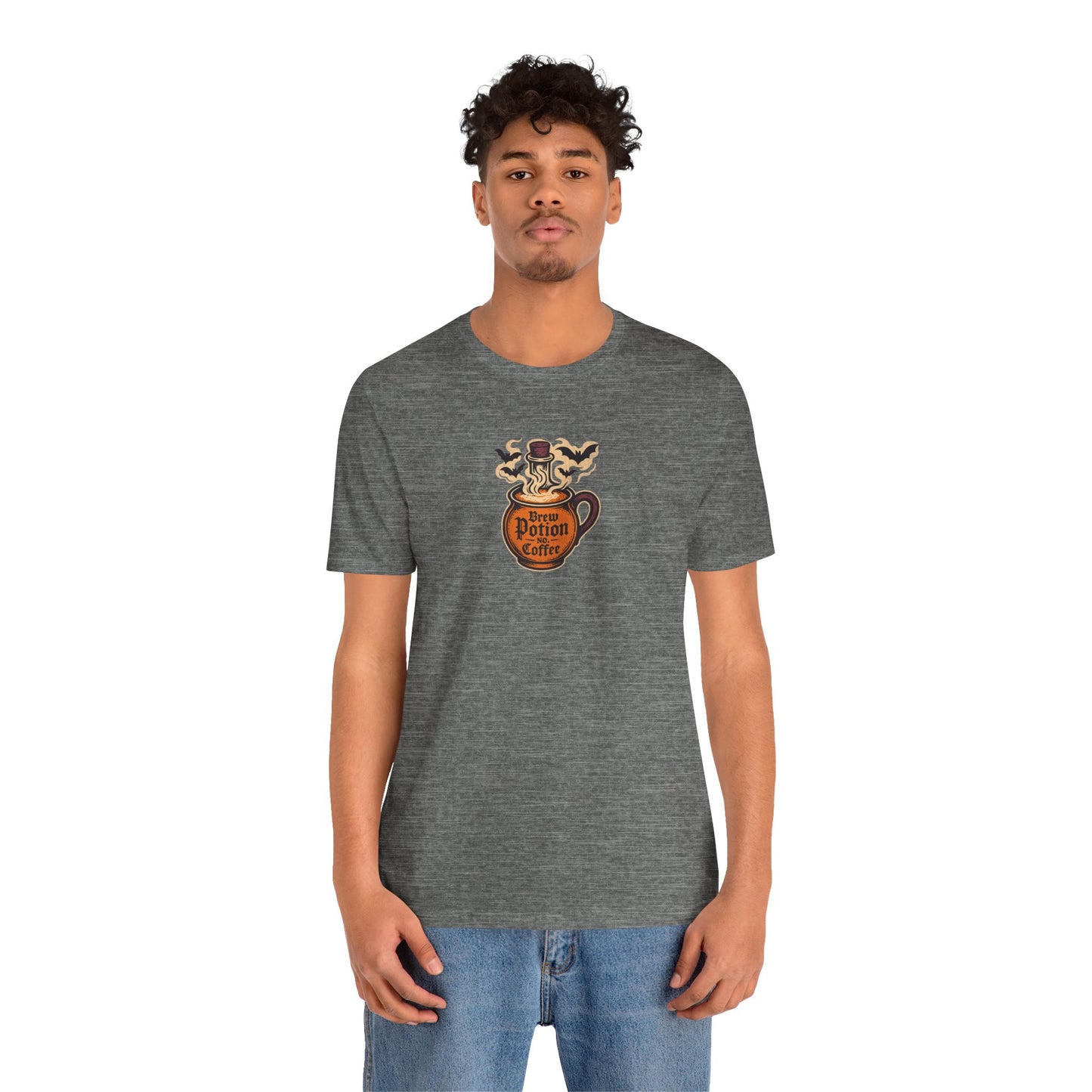 "Coffee Potion" Unisex Tee, Casual Wear, Gift for Coffee Lovers, Magical T-Shirt, Witchy Apparel, Coffee Enthusiast Presents