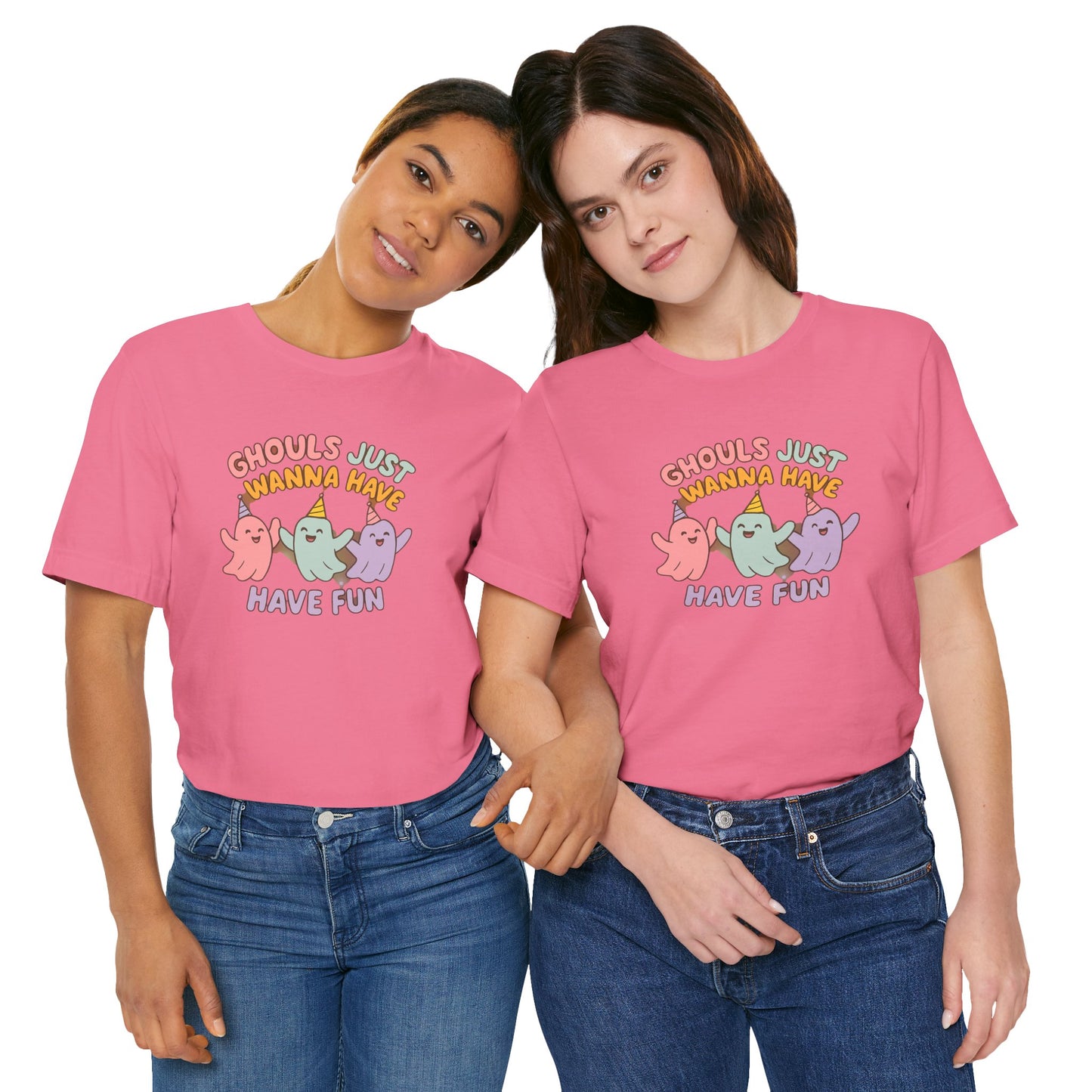 "Ghouls Just Wanna Have Fun" T-Shirt for Halloween, Unisex Graphic Shirt, Cute Ghosts Tee, Casual Wear, Gift for Friends