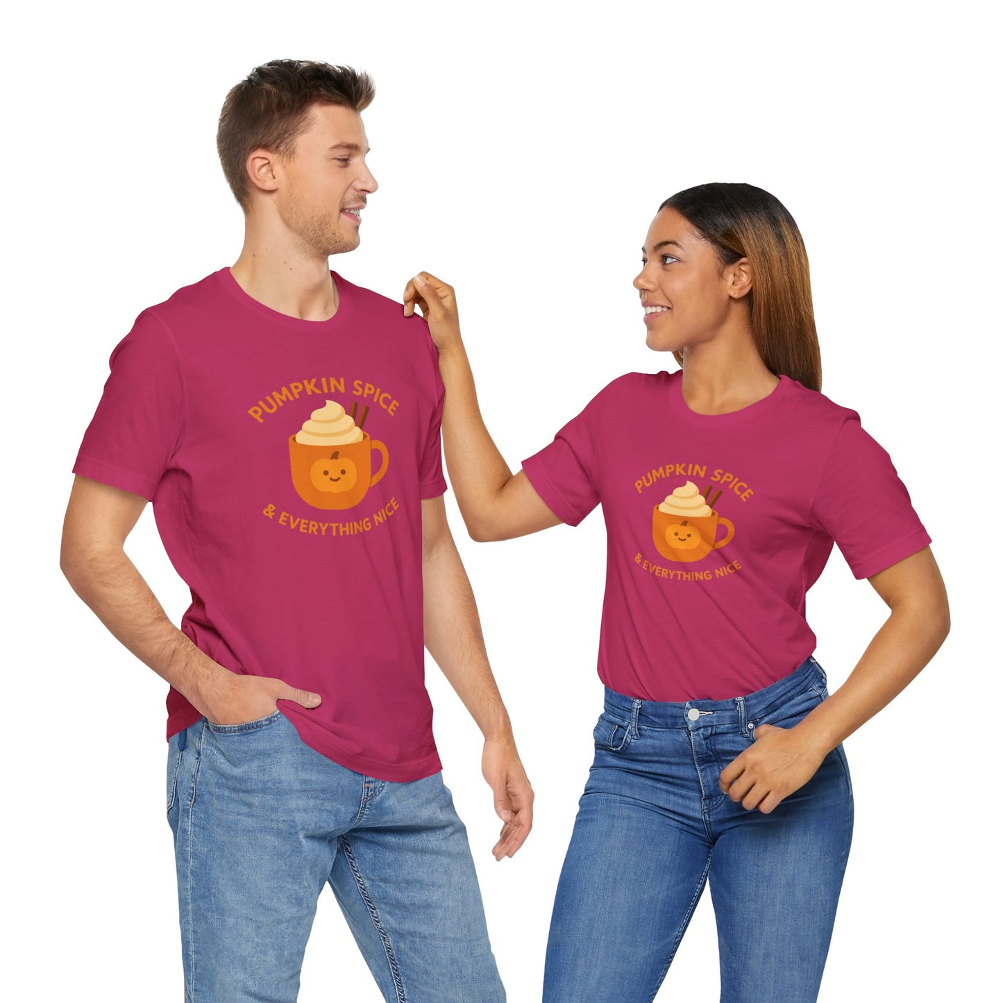 "Pumpkin Spice & Everything Nice" Fall T-Shirt, Autumn Fashion, Cozy Casual Wear, Pumpkin Lovers Gift, Seasonal Apparel