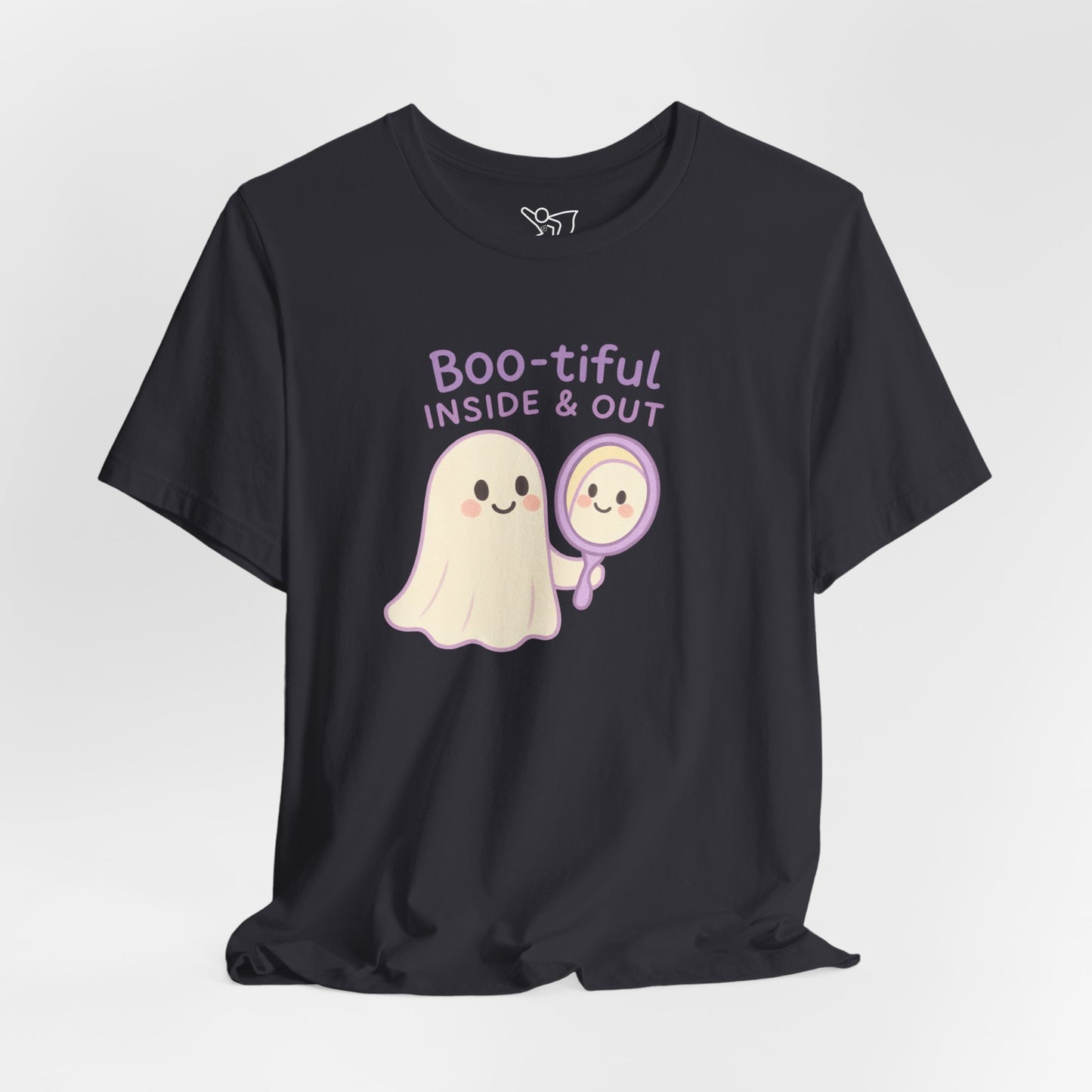 "Boo-tiful Inside Out" Ghost Tee, Cute Halloween Shirt, Unisex Short Sleeve T-Shirt, Fall Apparel, Spooky Vibes, Gift for Halloween Lovers