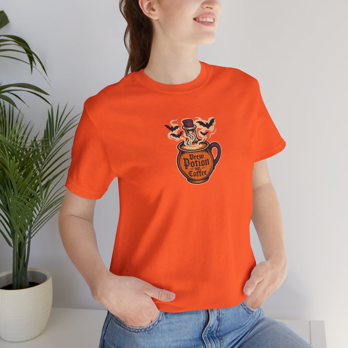 "Coffee Potion" Unisex Tee, Casual Wear, Gift for Coffee Lovers, Magical T-Shirt, Witchy Apparel, Coffee Enthusiast Presents