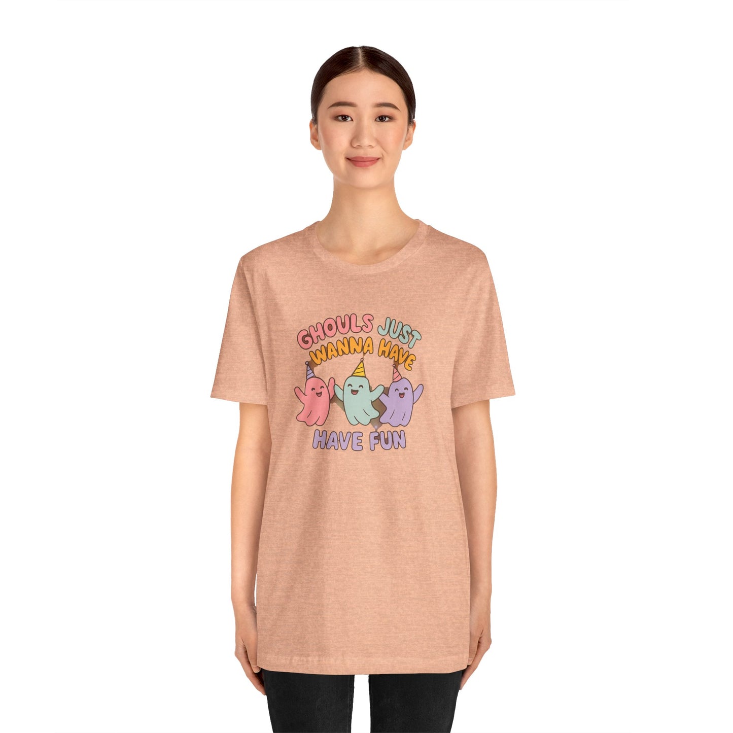 "Ghouls Just Wanna Have Fun" T-Shirt for Halloween, Unisex Graphic Shirt, Cute Ghosts Tee, Casual Wear, Gift for Friends