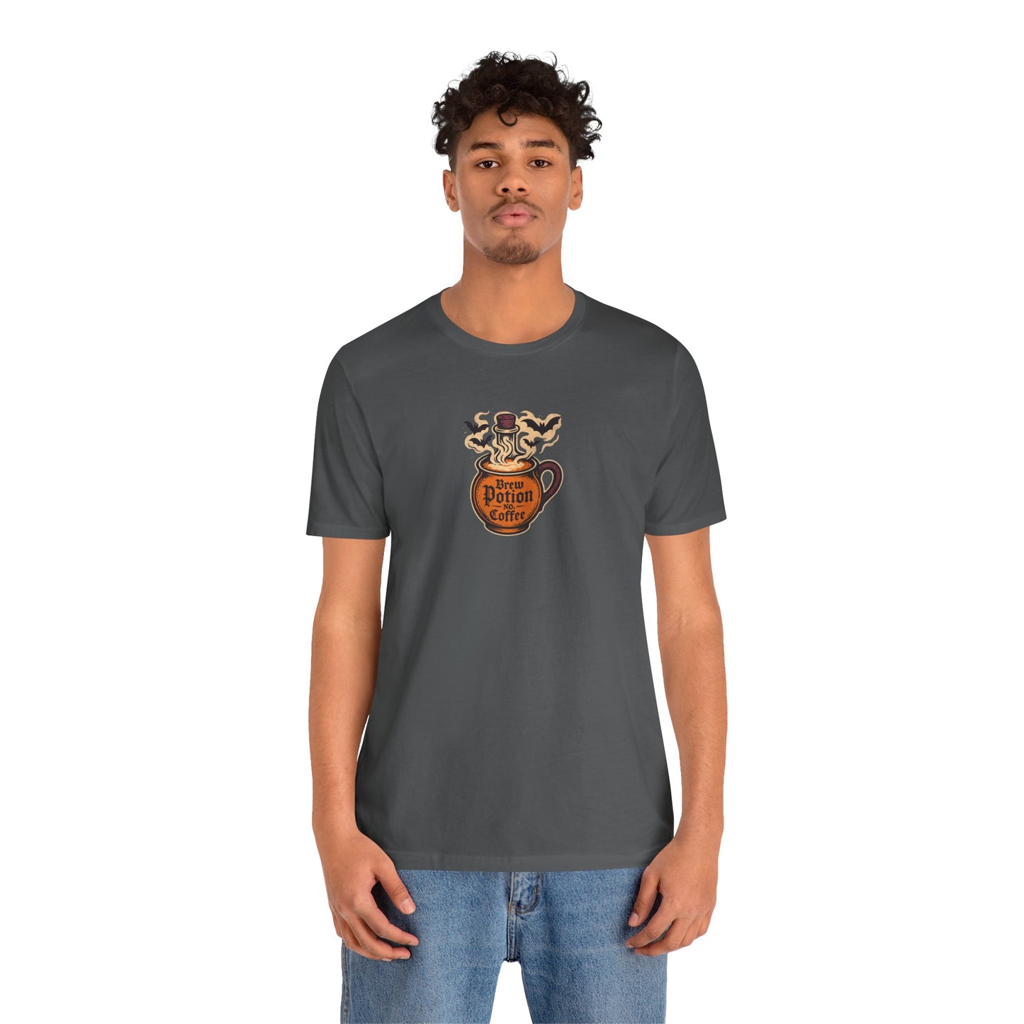 "Coffee Potion" Unisex Tee, Casual Wear, Gift for Coffee Lovers, Magical T-Shirt, Witchy Apparel, Coffee Enthusiast Presents