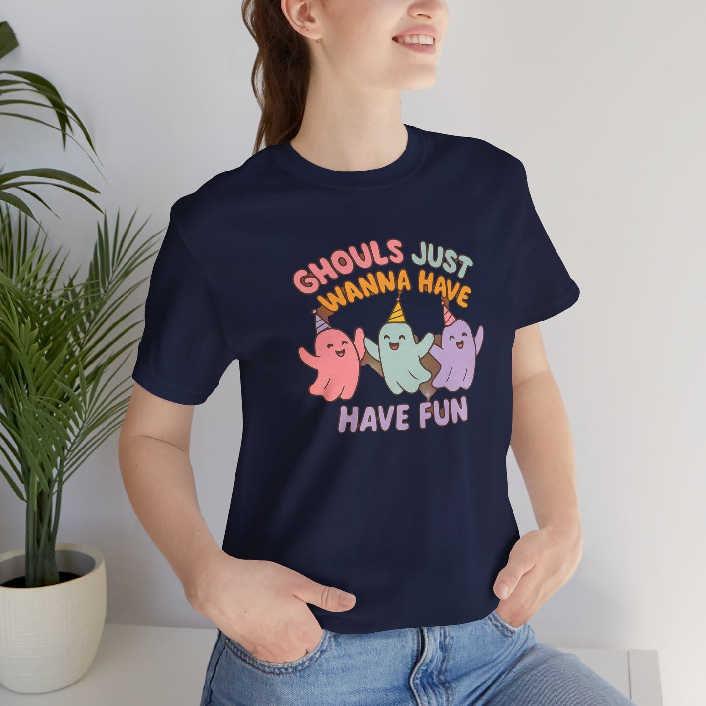 "Ghouls Just Wanna Have Fun" T-Shirt for Halloween, Unisex Graphic Shirt, Cute Ghosts Tee, Casual Wear, Gift for Friends
