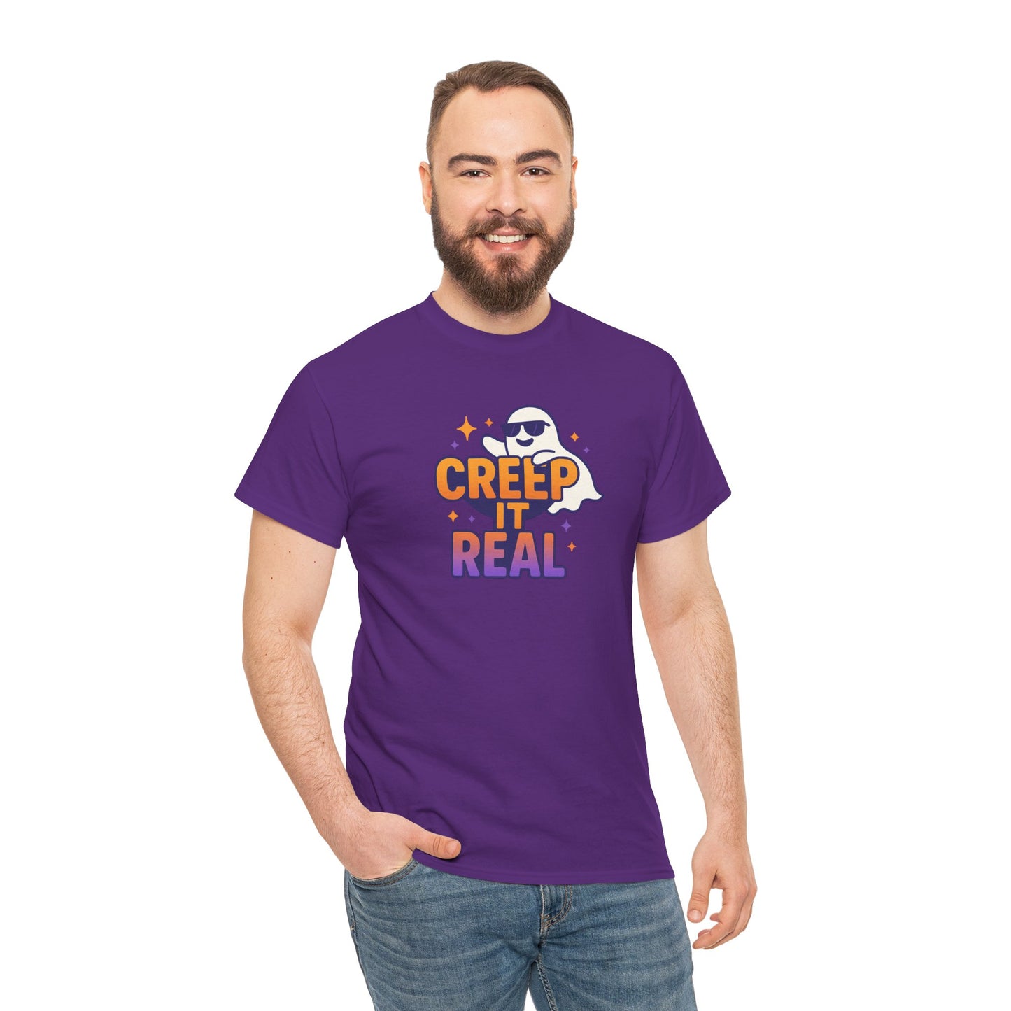 "Creep It Real" Halloween Humor Unisex Graphic Shirt, Ghost Lover Gift, Spooky Season Apparel, Funny Halloween T-Shirt