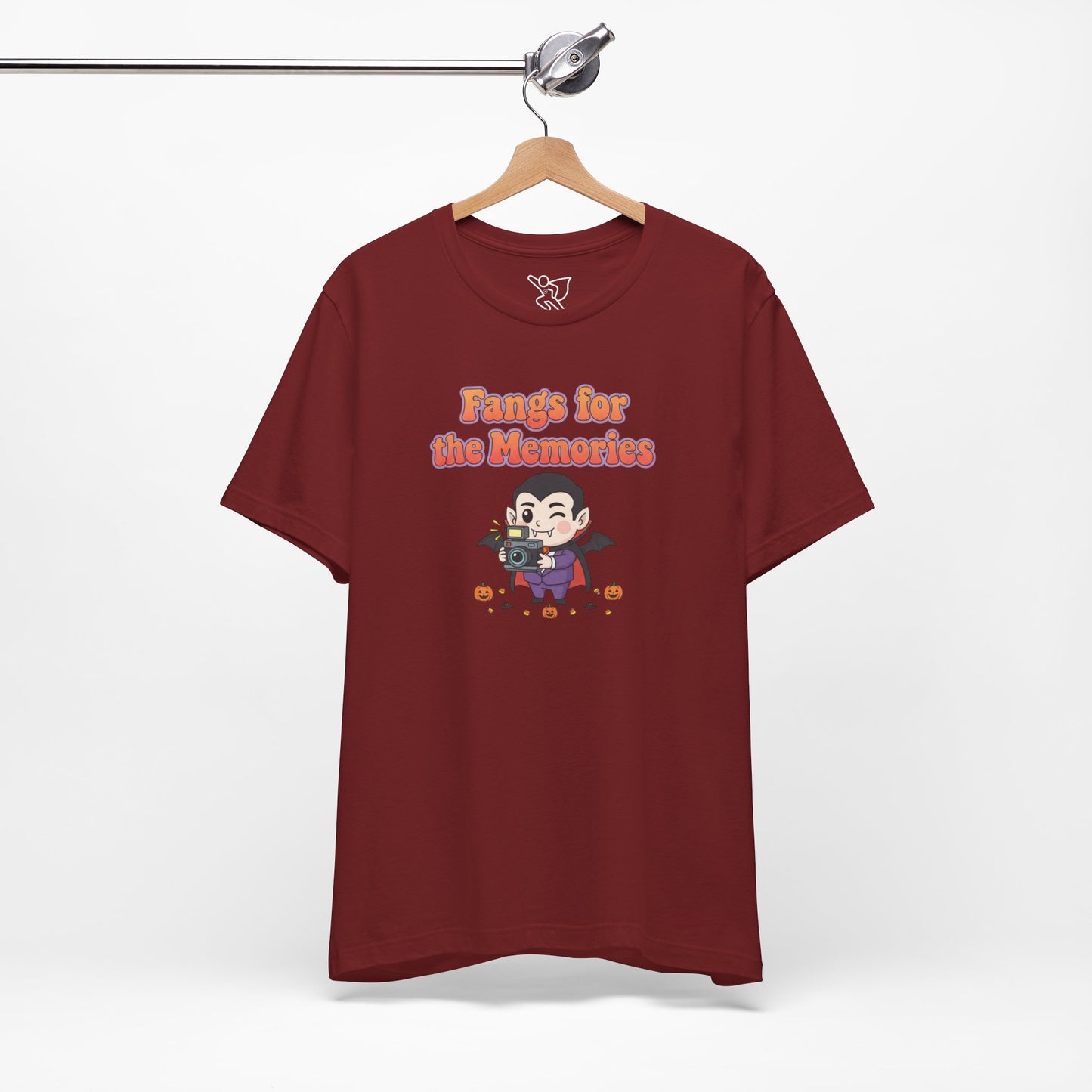 "Fangs for the Memories" Unisex Short Sleeve Shirt, Casual Halloween Outfit, Gift for Spooky Season, Halloween Shirt