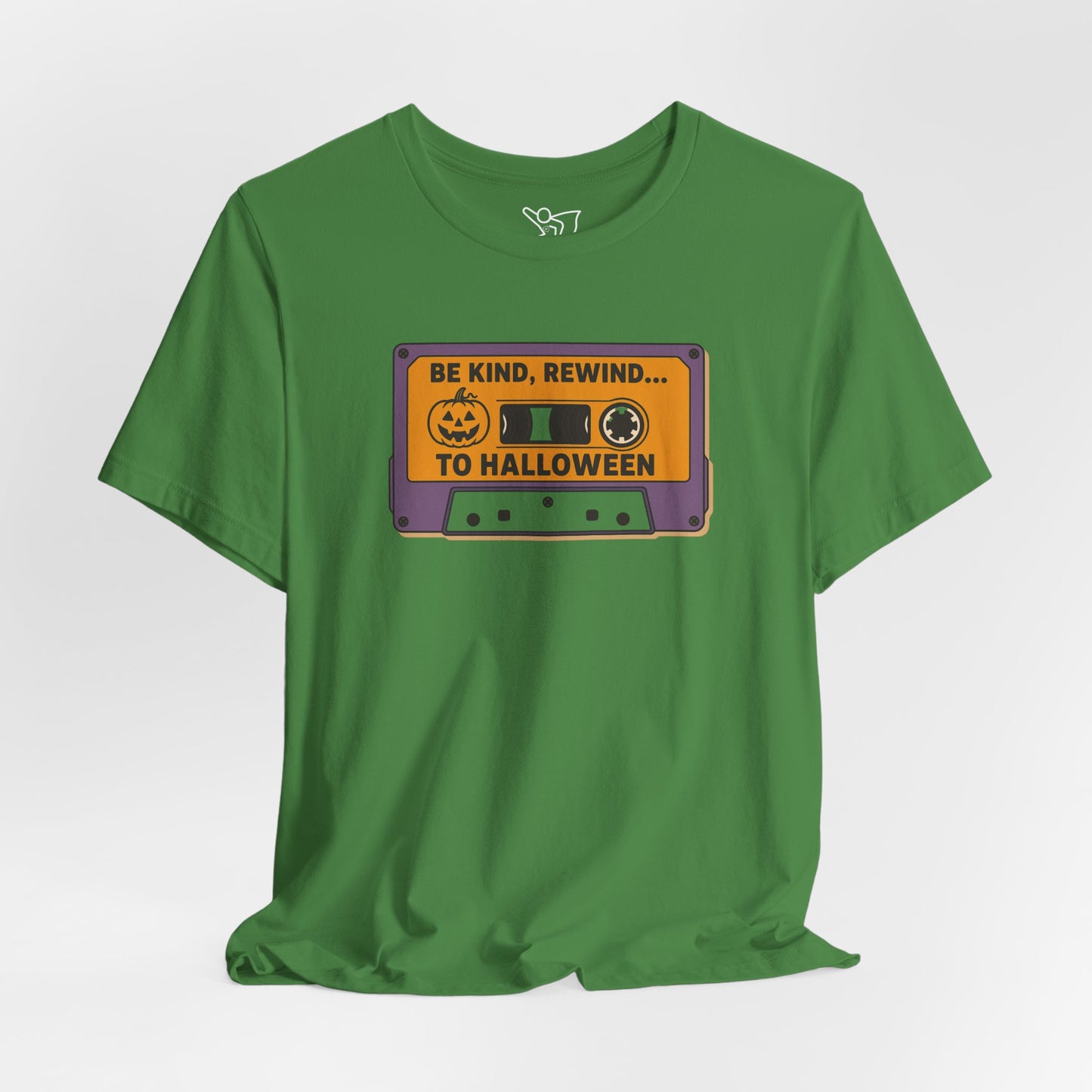 "Be Kind, Rewind to Halloween" T-Shirt, Unisex Casual Wear, Spooky Season Top, Vintage Style Shirt