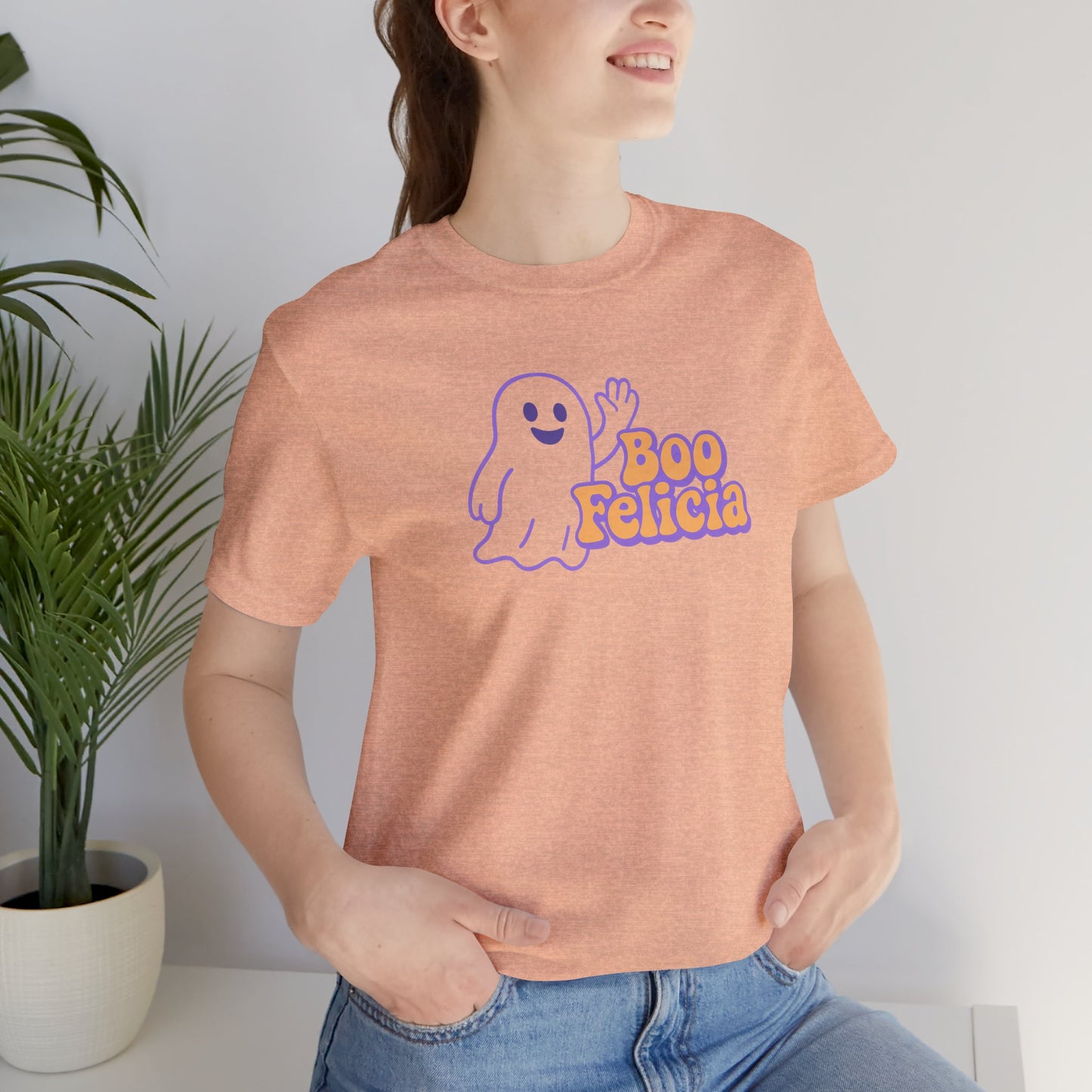 "Boo Felicia Ghost" Unisex Halloween T-Shirt, Spooky Apparel, Fun Gift, Casual Wear, Holiday Shirt