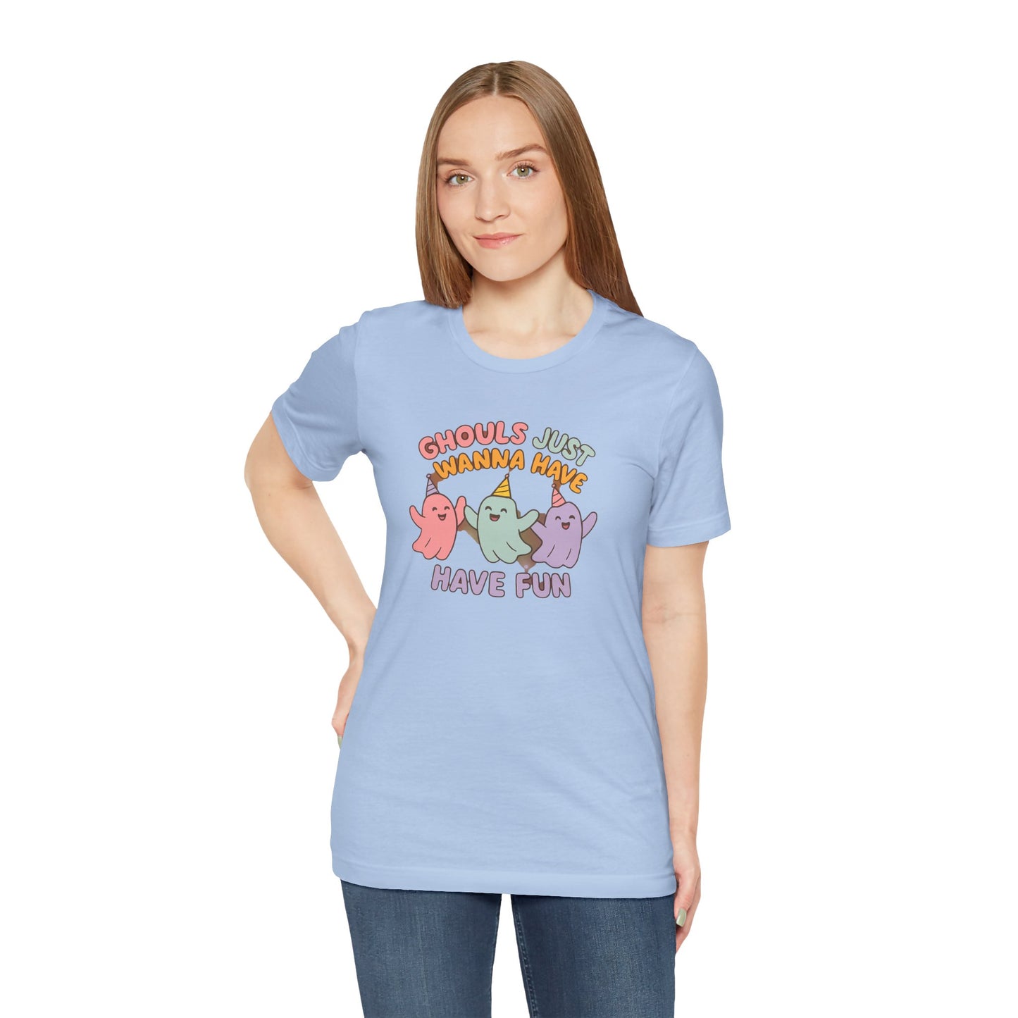 "Ghouls Just Wanna Have Fun" T-Shirt for Halloween, Unisex Graphic Shirt, Cute Ghosts Tee, Casual Wear, Gift for Friends