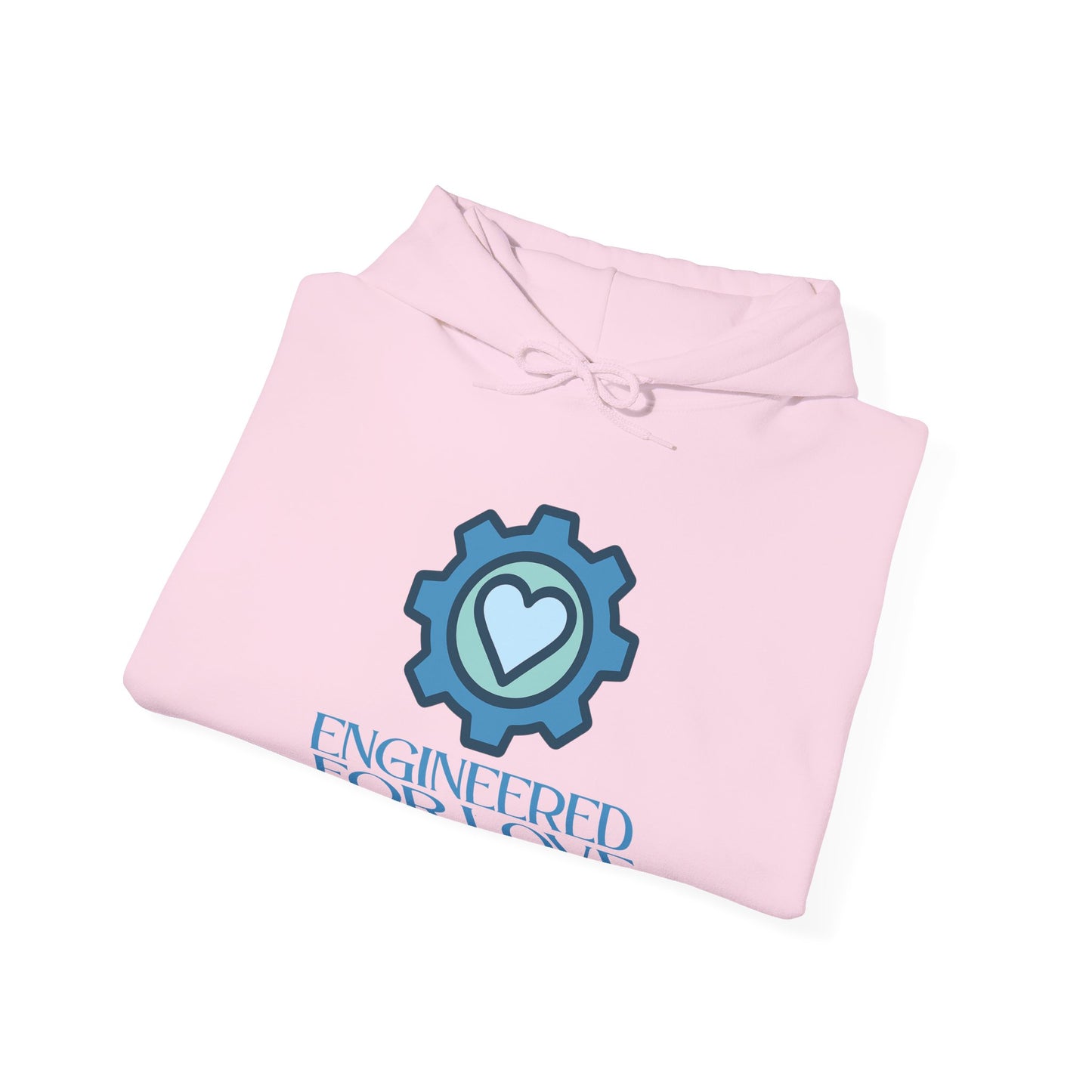 "Engineered for Love" Hoodie Cozy Unisex Sweatshirt, Perfect Gift for Engineers, Valentine's Day, Casual Wear, Birthday Present CW-2 Blue
