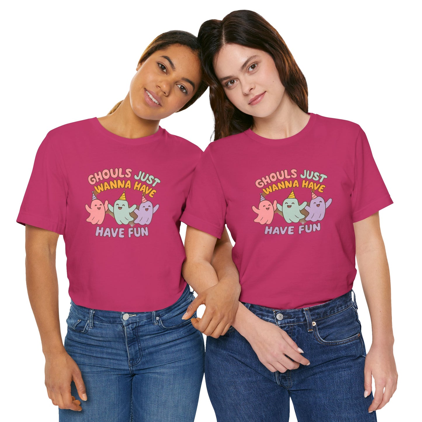 "Ghouls Just Wanna Have Fun" T-Shirt for Halloween, Unisex Graphic Shirt, Cute Ghosts Tee, Casual Wear, Gift for Friends