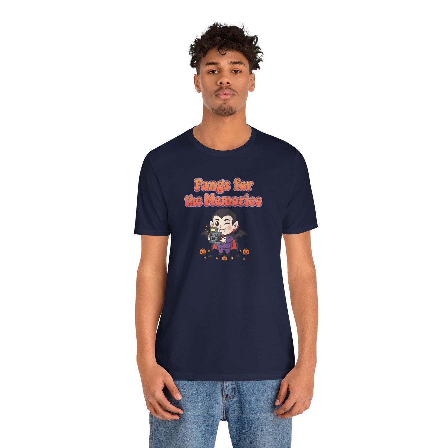 "Fangs for the Memories" Unisex Short Sleeve Shirt, Casual Halloween Outfit, Gift for Spooky Season, Halloween Shirt
