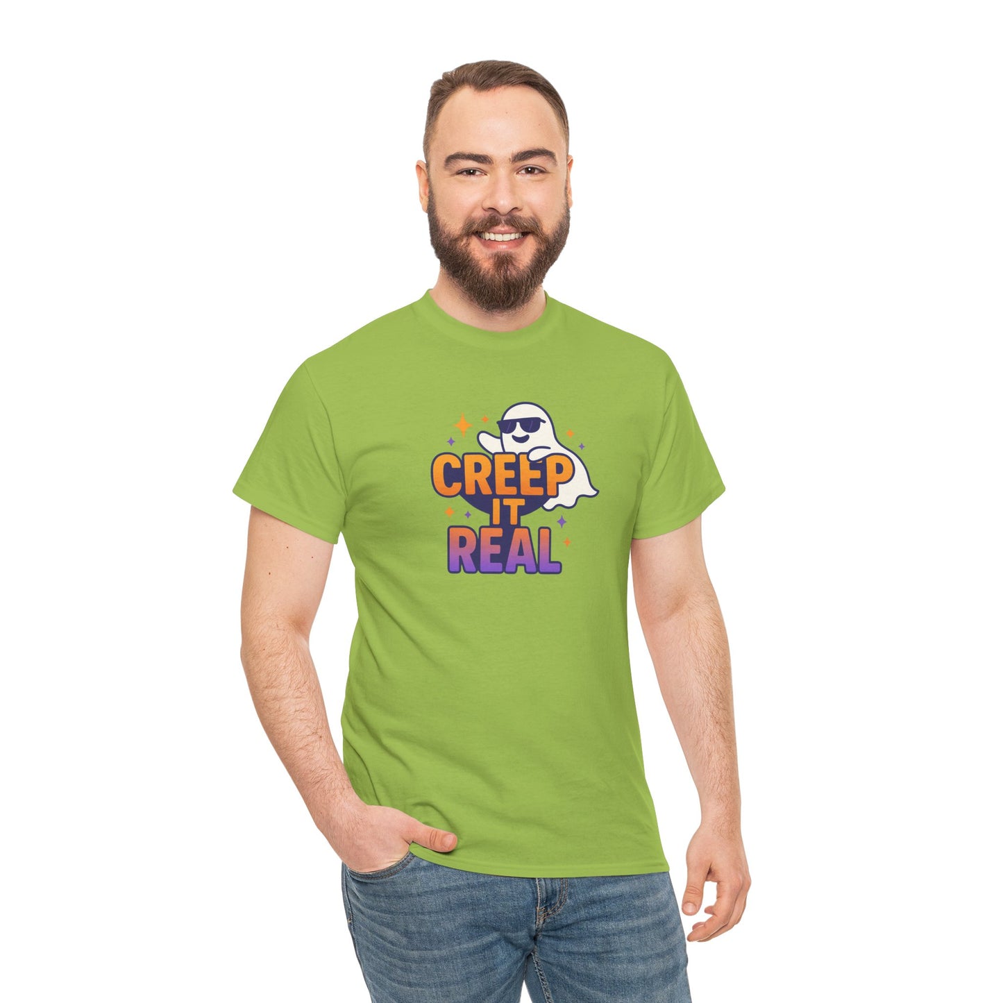 "Creep It Real" Halloween Humor Unisex Graphic Shirt, Ghost Lover Gift, Spooky Season Apparel, Funny Halloween T-Shirt
