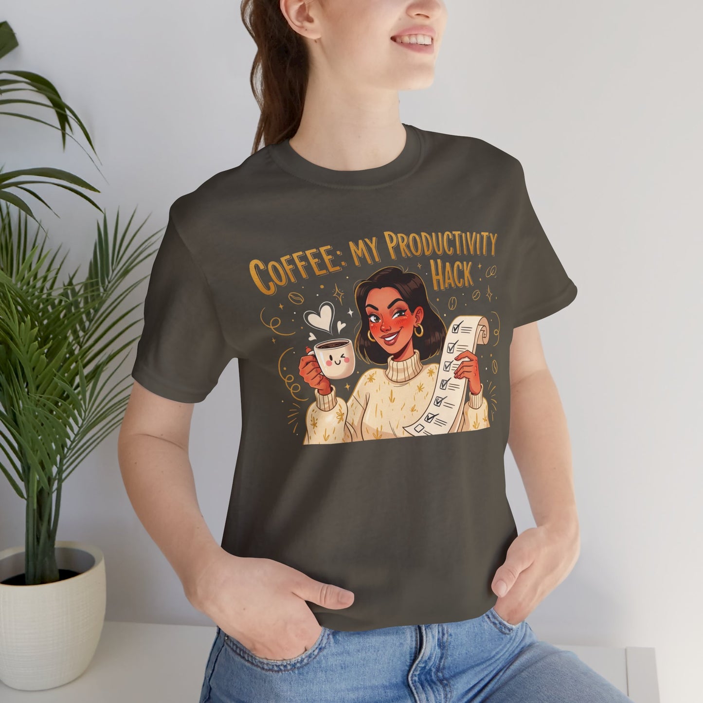 "Coffee: My Productivity Hack" Funny Tee, Gift for Coffee Lovers, Unisex Funny Shirt, Casual Wear, Quirky Gift Idea