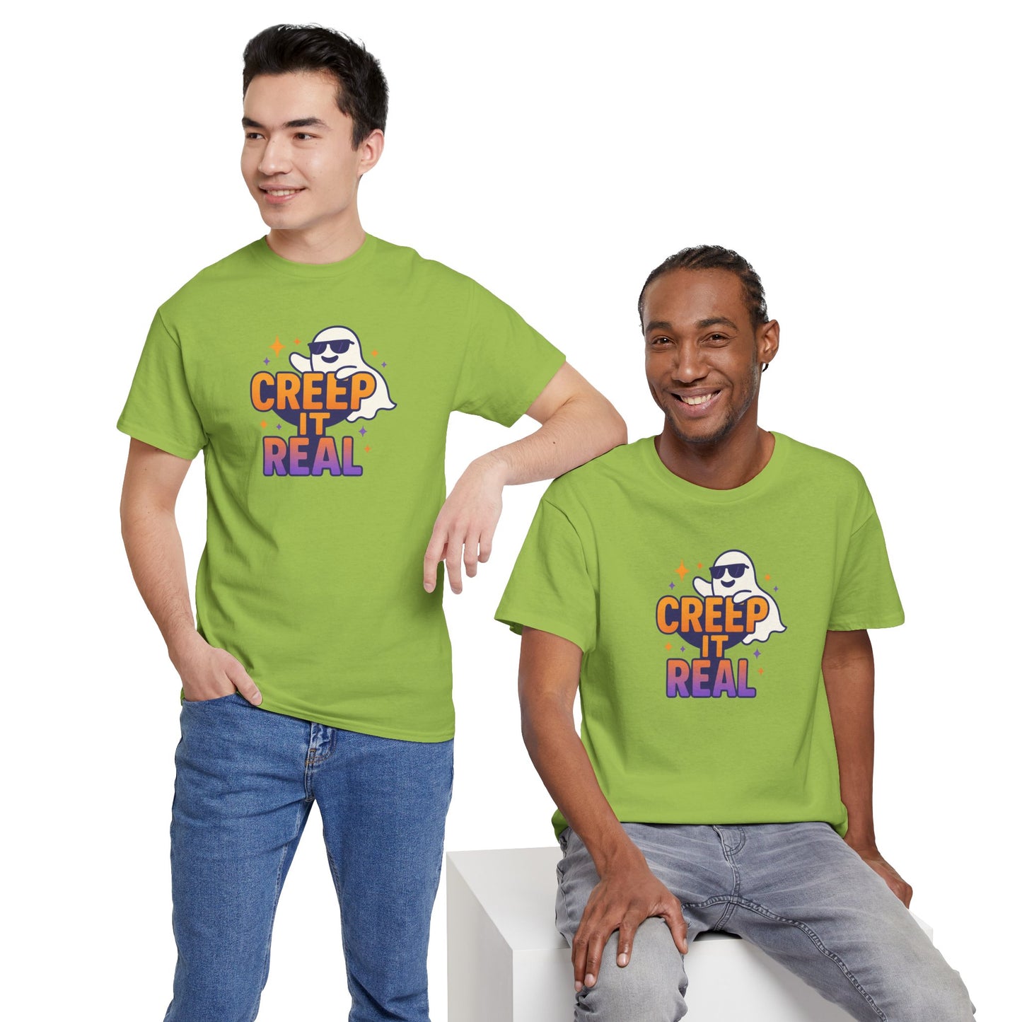 "Creep It Real" Halloween Humor Unisex Graphic Shirt, Ghost Lover Gift, Spooky Season Apparel, Funny Halloween T-Shirt