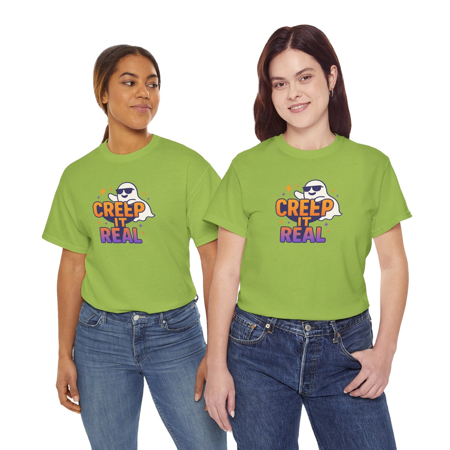 "Creep It Real" Halloween Humor Unisex Graphic Shirt, Ghost Lover Gift, Spooky Season Apparel, Funny Halloween T-Shirt