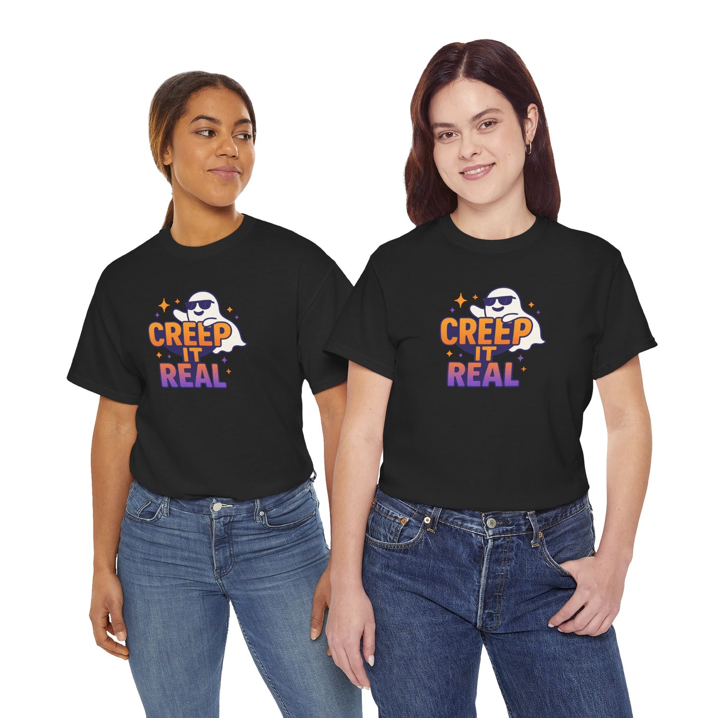 "Creep It Real" Halloween Humor Unisex Graphic Shirt, Ghost Lover Gift, Spooky Season Apparel, Funny Halloween T-Shirt