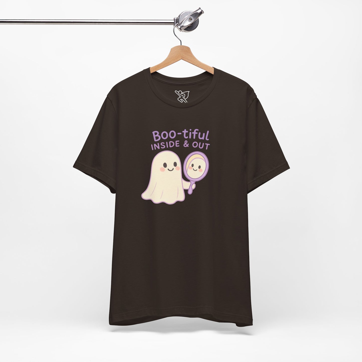 "Boo-tiful Inside Out" Ghost Tee, Cute Halloween Shirt, Unisex Short Sleeve T-Shirt, Fall Apparel, Spooky Vibes, Gift for Halloween Lovers