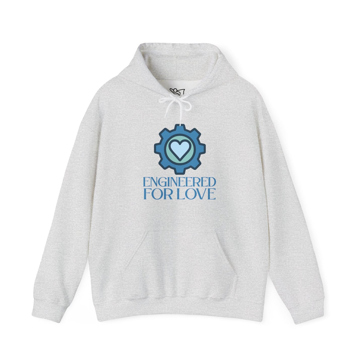 "Engineered for Love" Hoodie Cozy Unisex Sweatshirt, Perfect Gift for Engineers, Valentine's Day, Casual Wear, Birthday Present CW-2 Blue