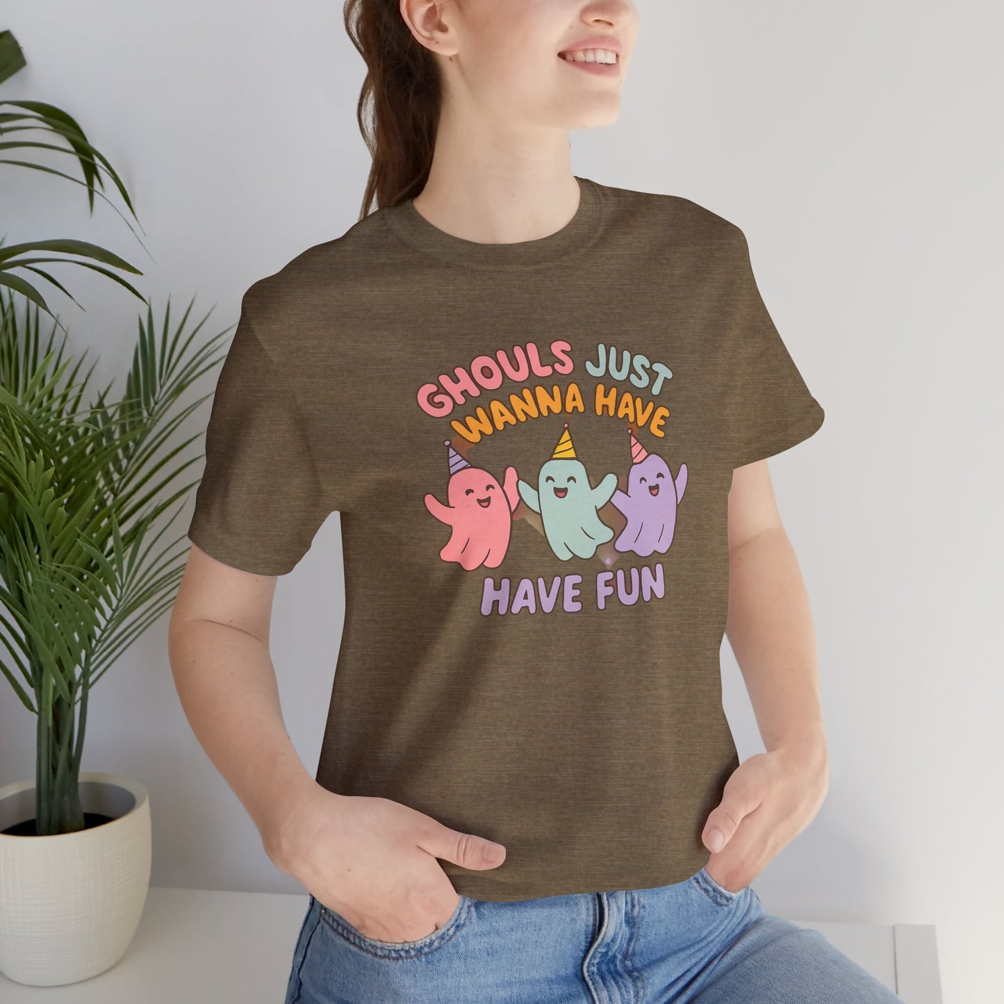 "Ghouls Just Wanna Have Fun" T-Shirt for Halloween, Unisex Graphic Shirt, Cute Ghosts Tee, Casual Wear, Gift for Friends