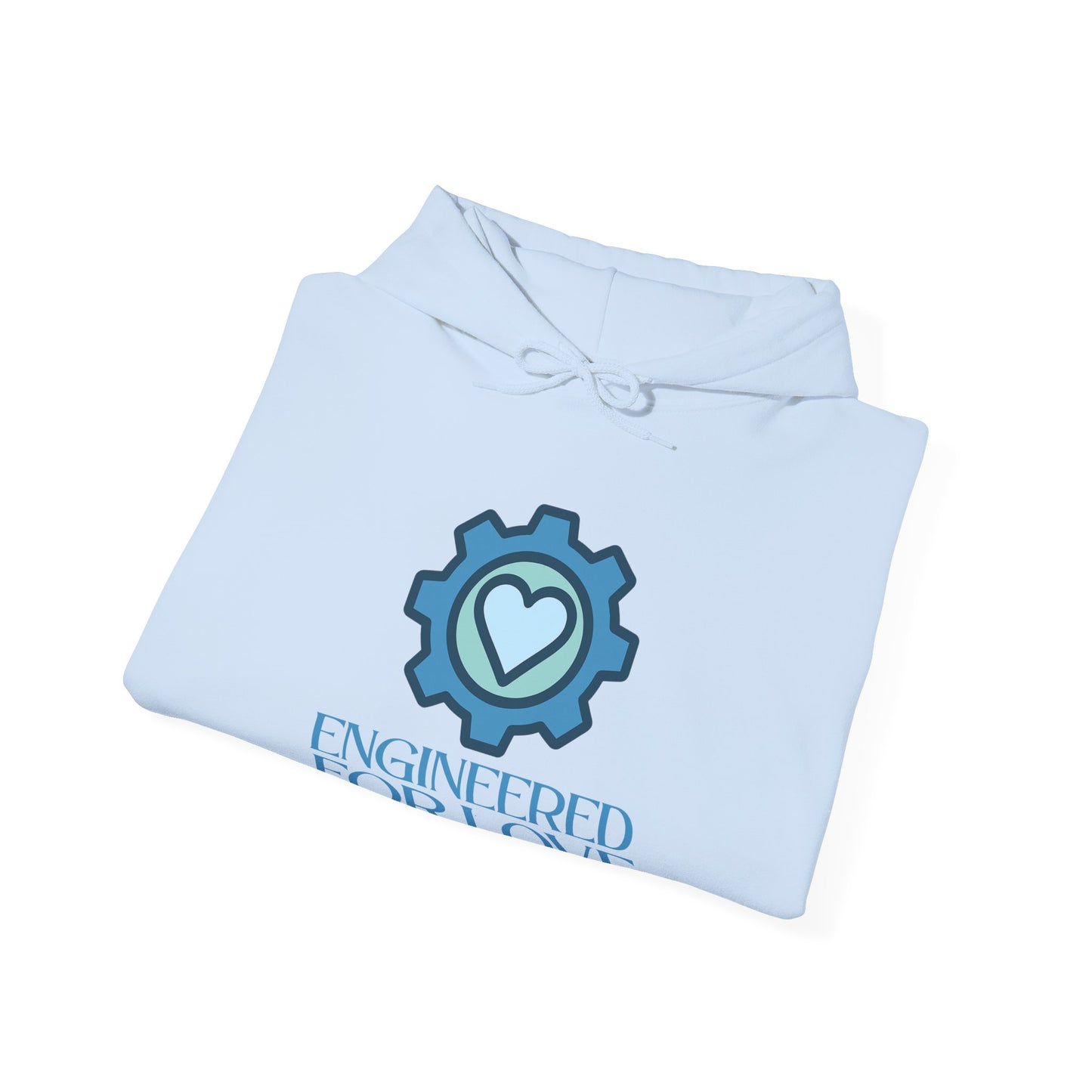 "Engineered for Love" Hoodie Cozy Unisex Sweatshirt, Perfect Gift for Engineers, Valentine's Day, Casual Wear, Birthday Present CW-2 Blue