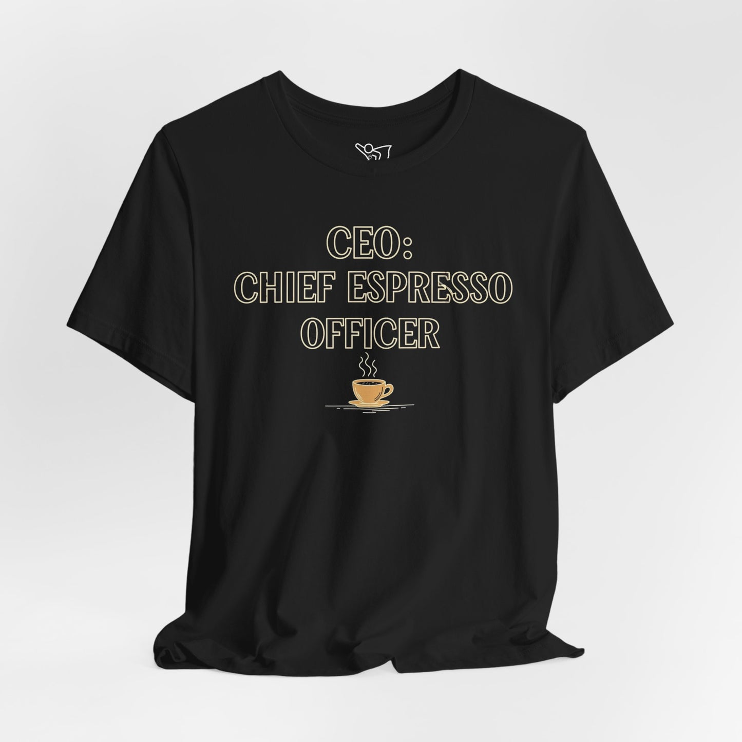 "CEO: Chief Espresso Officer" CW-1 Unisex Jersey T-Shirt for Baristas, Funny Coffee Shirt for Gifts, Perfect for Birthdays, Coffee Shop Outfits
