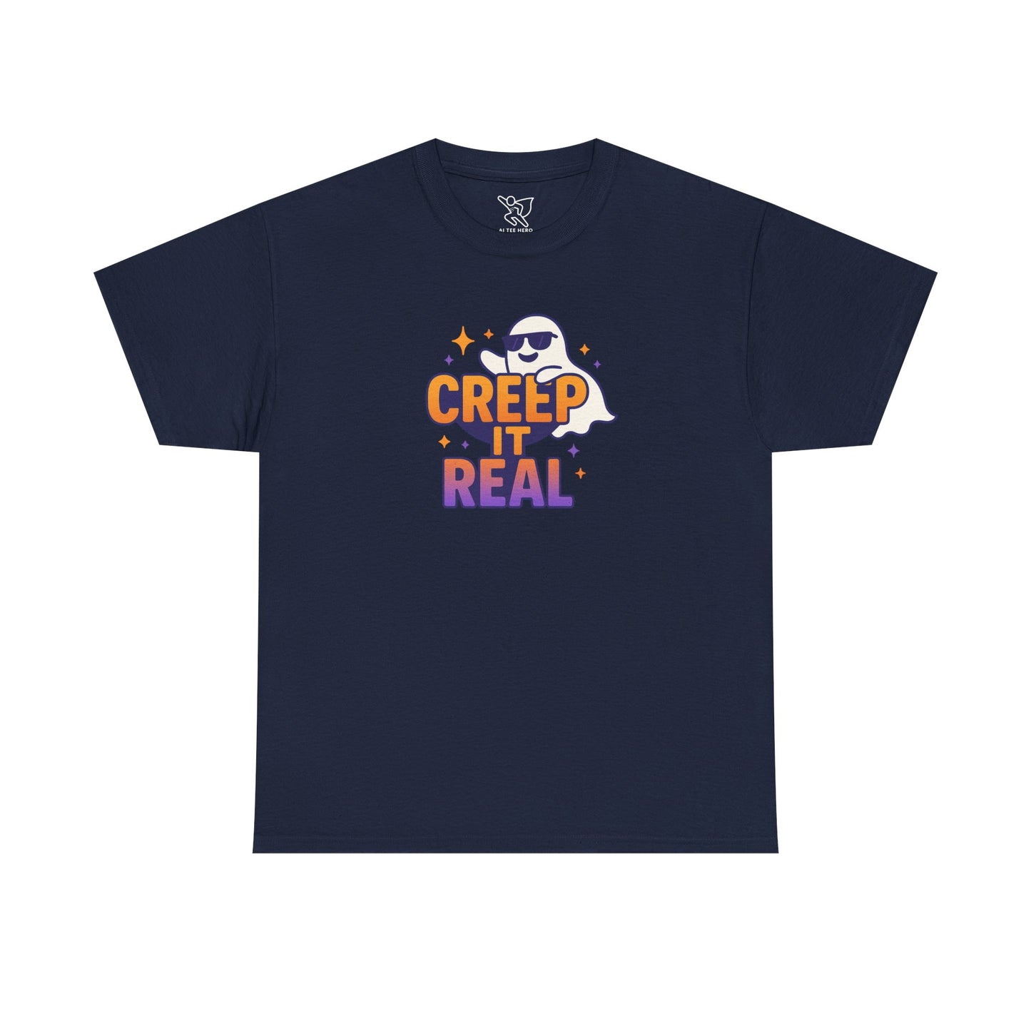 "Creep It Real" Halloween Humor Unisex Graphic Shirt, Ghost Lover Gift, Spooky Season Apparel, Funny Halloween T-Shirt