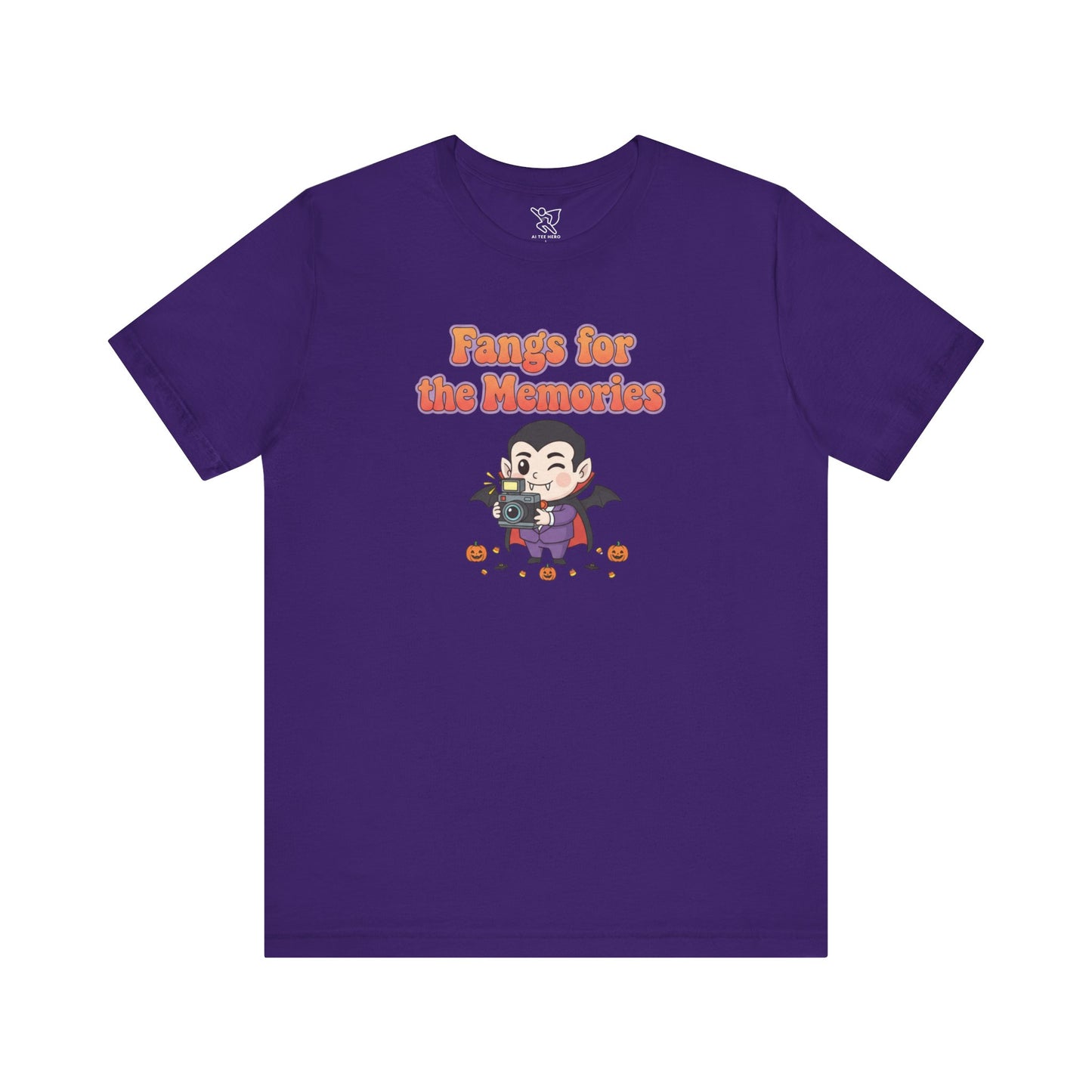 "Fangs for the Memories" Unisex Short Sleeve Shirt, Casual Halloween Outfit, Gift for Spooky Season, Halloween Shirt