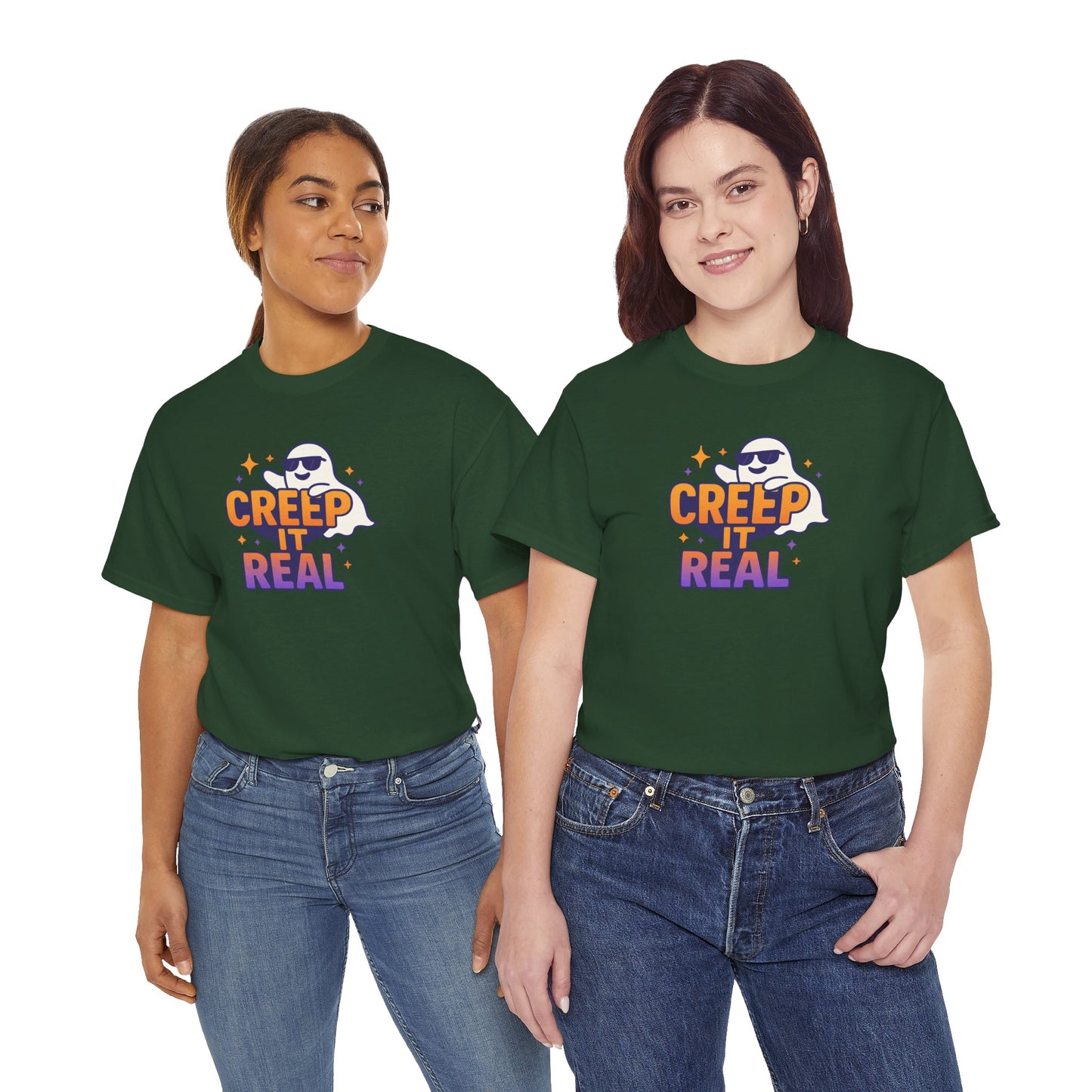"Creep It Real" Halloween Humor Unisex Graphic Shirt, Ghost Lover Gift, Spooky Season Apparel, Funny Halloween T-Shirt