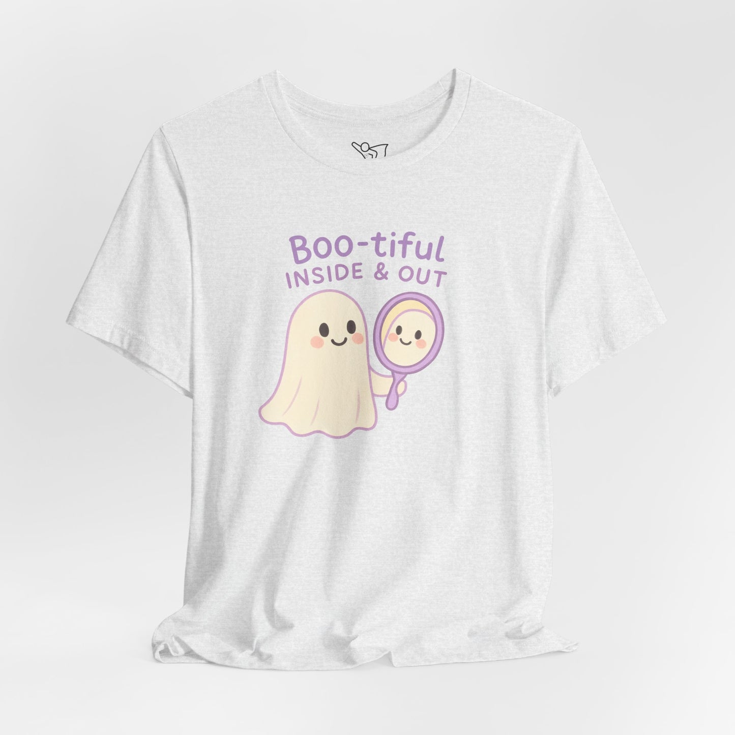 "Boo-tiful Inside Out" Ghost Tee, Cute Halloween Shirt, Unisex Short Sleeve T-Shirt, Fall Apparel, Spooky Vibes, Gift for Halloween Lovers