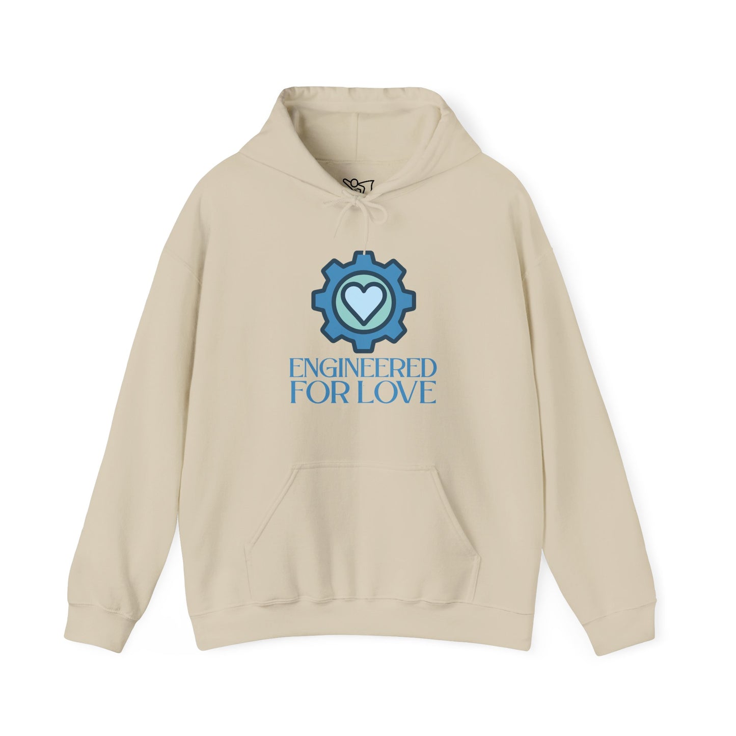 "Engineered for Love" Hoodie Cozy Unisex Sweatshirt, Perfect Gift for Engineers, Valentine's Day, Casual Wear, Birthday Present CW-2 Blue