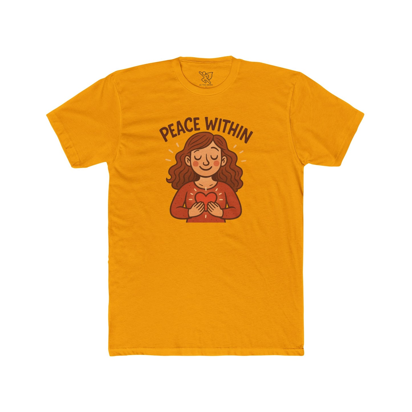 "Peace Within" Unisex Cotton Crew Tee, Relaxed Shirt, Mindfulness Apparel, Gift for Yoga Lovers, Inspirational Clothing - MINDSet Collection