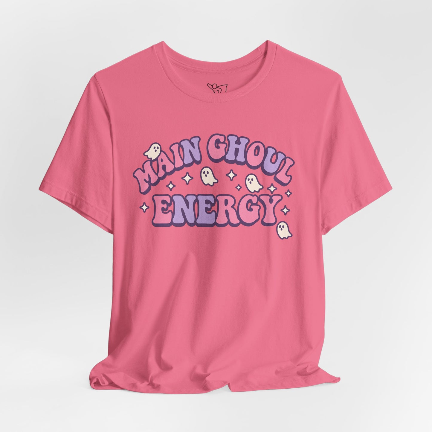 "Main Ghoul Energy" Unisex Short Sleeve T-Shirt, Halloween Party Shirt, Cute Graphic Tee, Gift for Ghost Lovers, Trendy Casual Wear