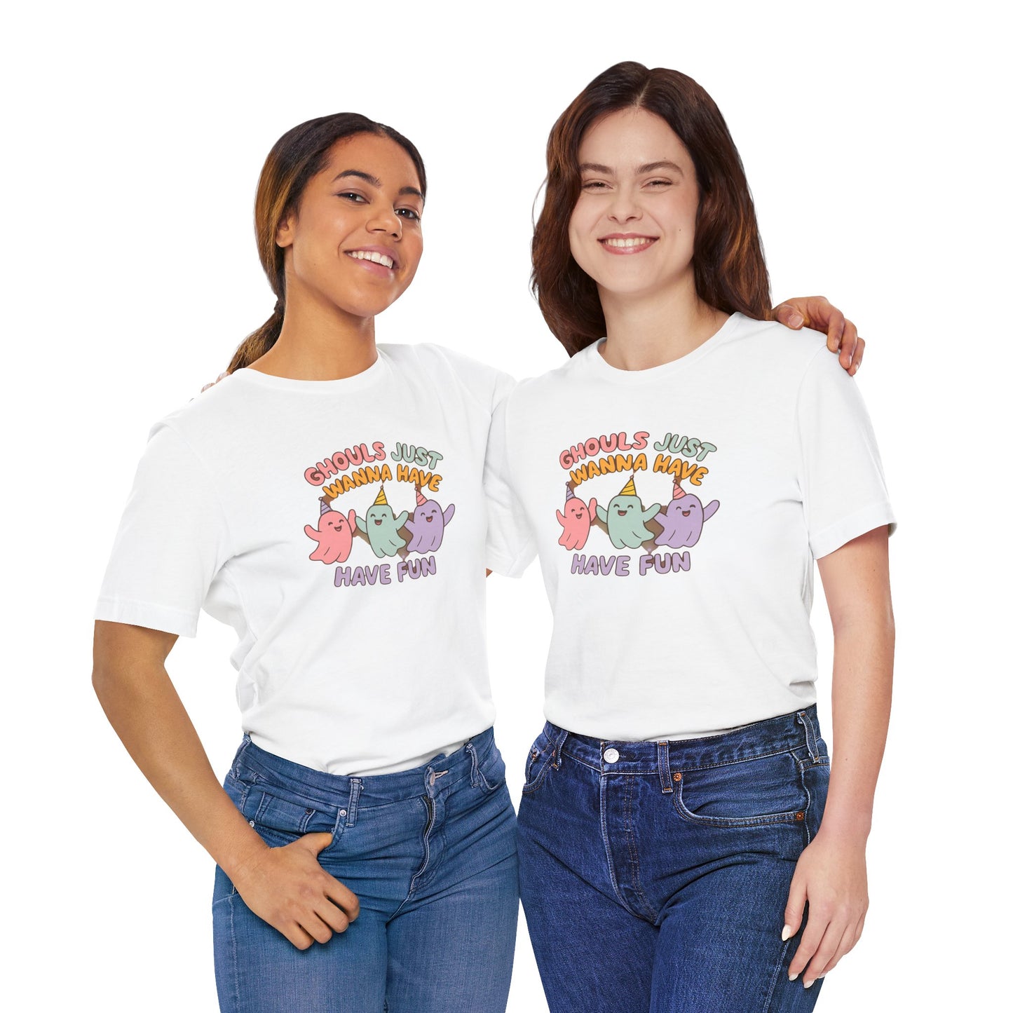 "Ghouls Just Wanna Have Fun" T-Shirt for Halloween, Unisex Graphic Shirt, Cute Ghosts Tee, Casual Wear, Gift for Friends