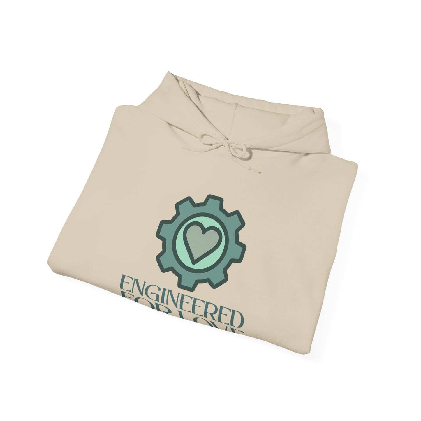 "Engineered for Love" Hoodie Cozy Unisex Sweatshirt, Perfect Gift for Engineers, Valentine's Day, Casual Wear, Birthday Present CW-1 Teal