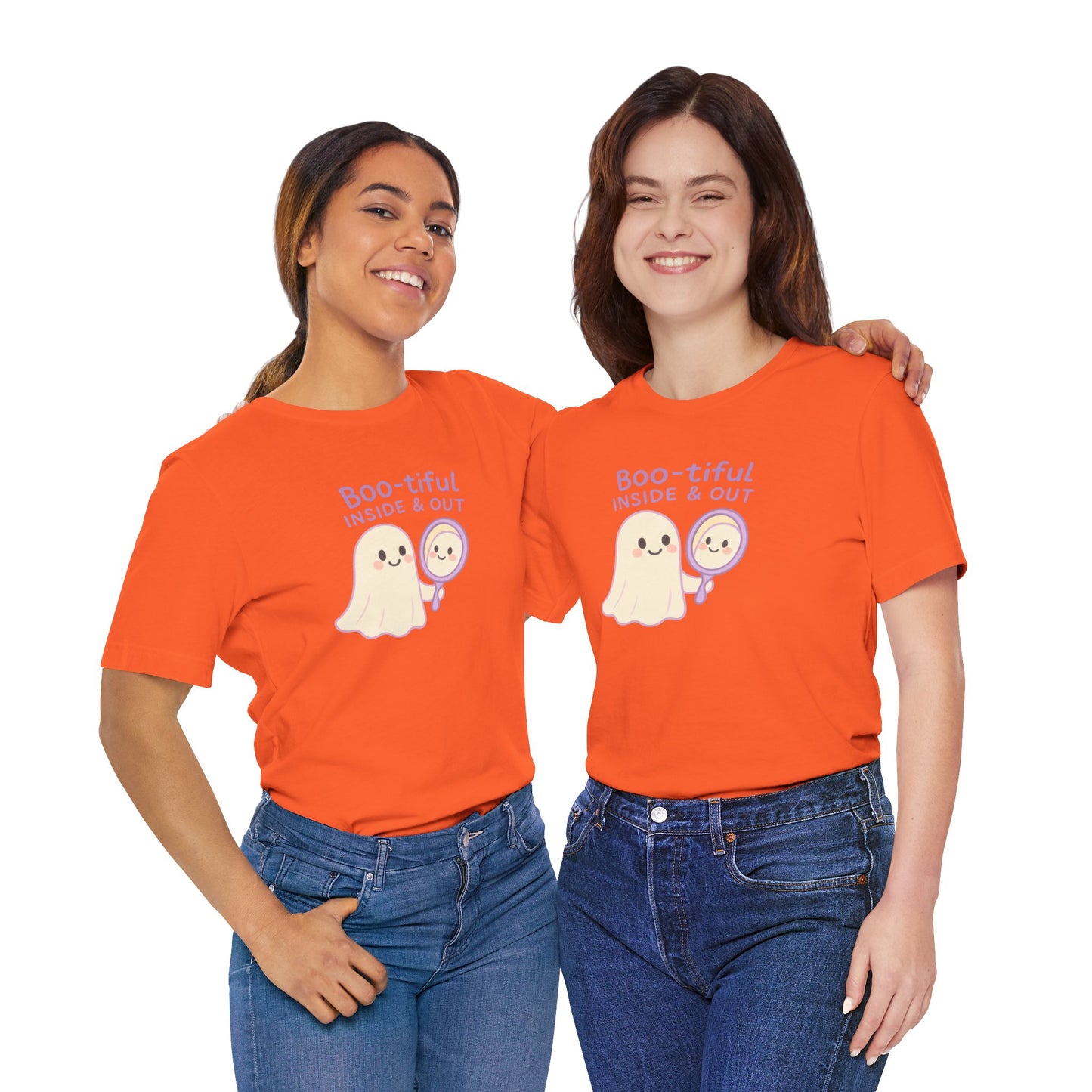 "Boo-tiful Inside Out" Ghost Tee, Cute Halloween Shirt, Unisex Short Sleeve T-Shirt, Fall Apparel, Spooky Vibes, Gift for Halloween Lovers