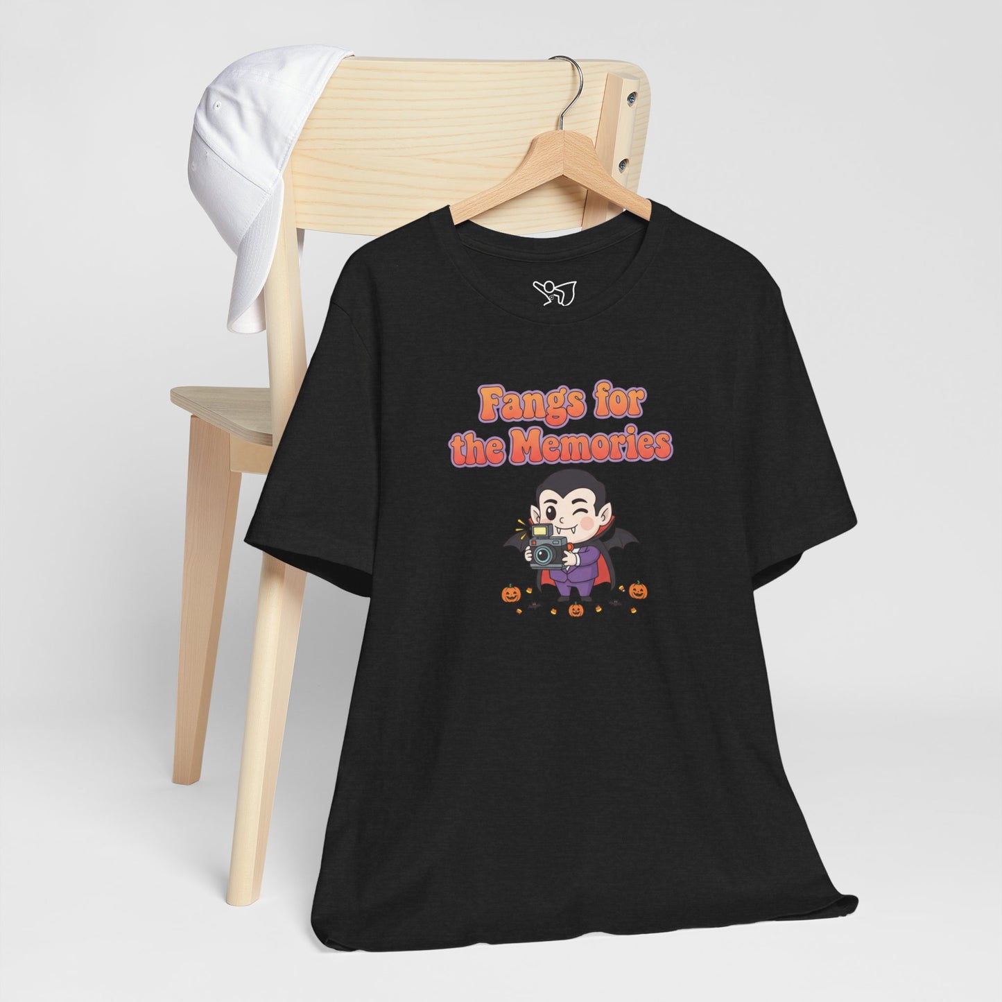 "Fangs for the Memories" Unisex Short Sleeve Shirt, Casual Halloween Outfit, Gift for Spooky Season, Halloween Shirt