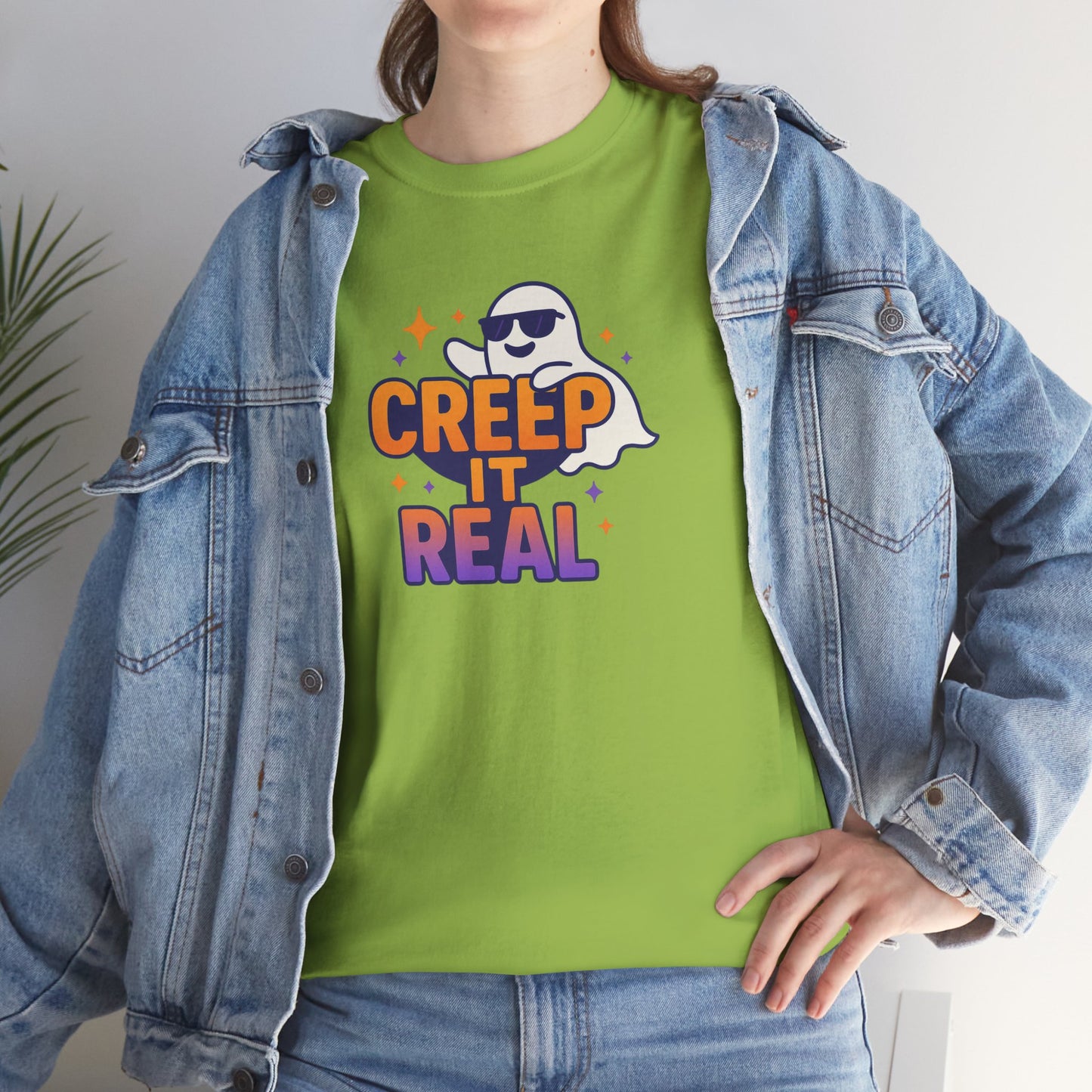 "Creep It Real" Halloween Humor Unisex Graphic Shirt, Ghost Lover Gift, Spooky Season Apparel, Funny Halloween T-Shirt
