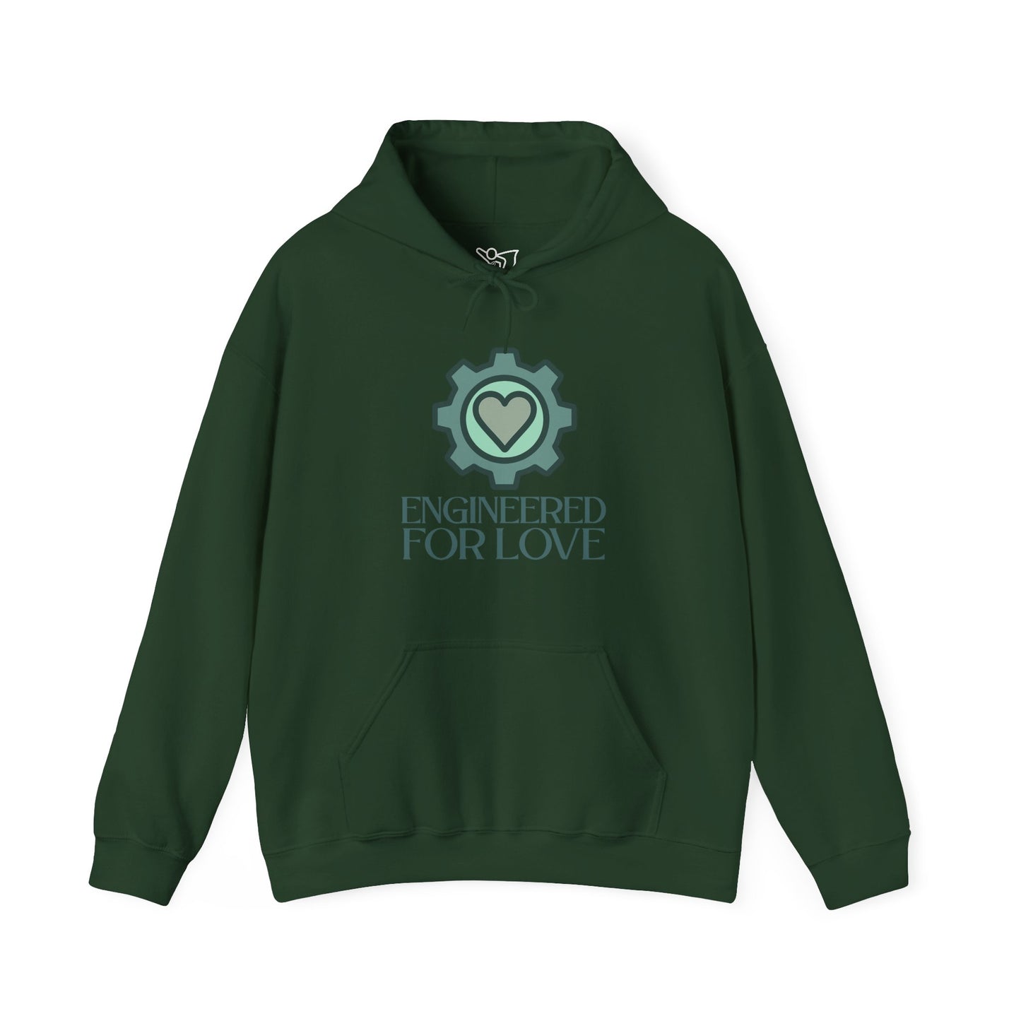 "Engineered for Love" Hoodie Cozy Unisex Sweatshirt, Perfect Gift for Engineers, Valentine's Day, Casual Wear, Birthday Present CW-1 Teal