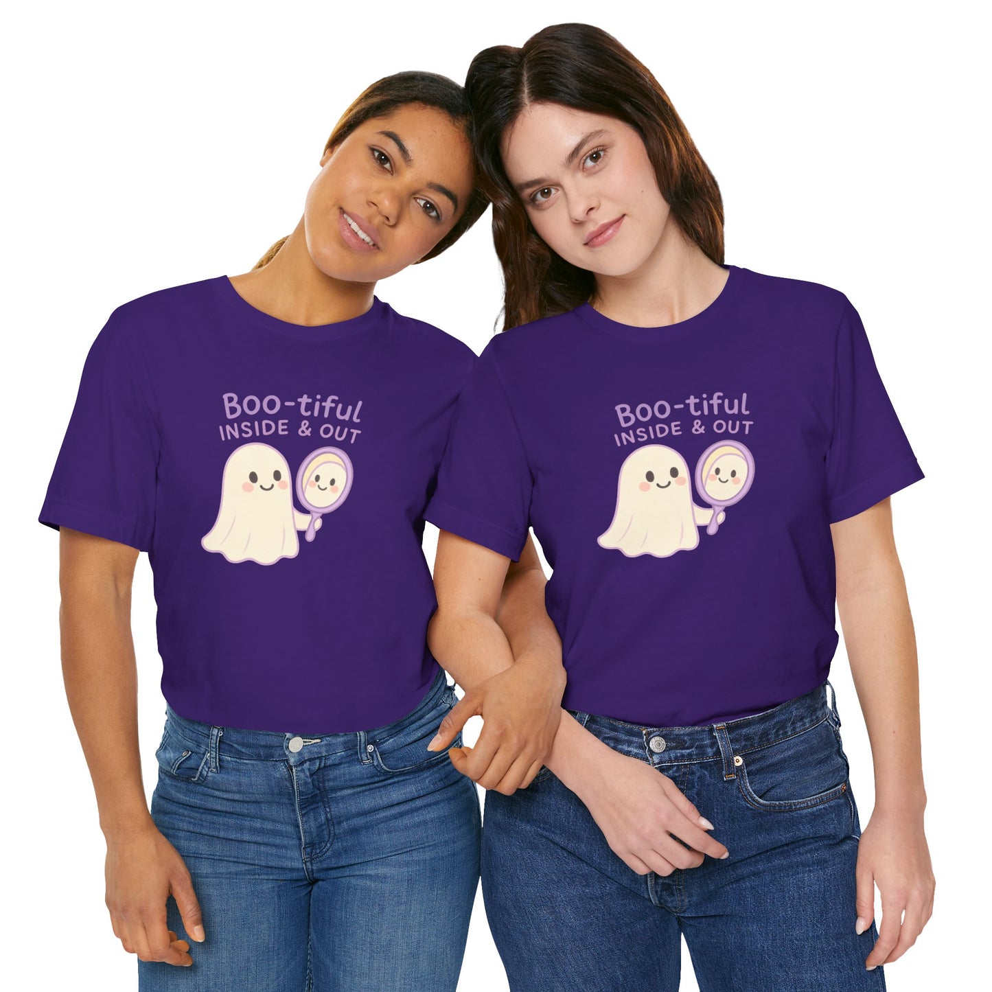 "Boo-tiful Inside Out" Ghost Tee, Cute Halloween Shirt, Unisex Short Sleeve T-Shirt, Fall Apparel, Spooky Vibes, Gift for Halloween Lovers