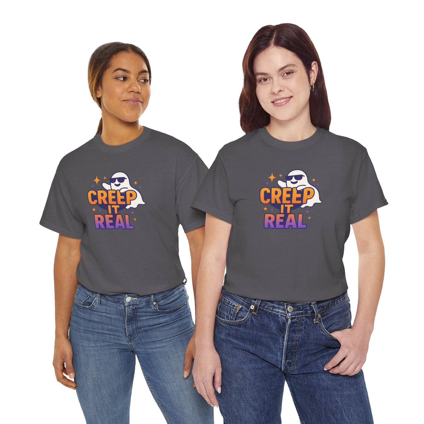 "Creep It Real" Halloween Humor Unisex Graphic Shirt, Ghost Lover Gift, Spooky Season Apparel, Funny Halloween T-Shirt