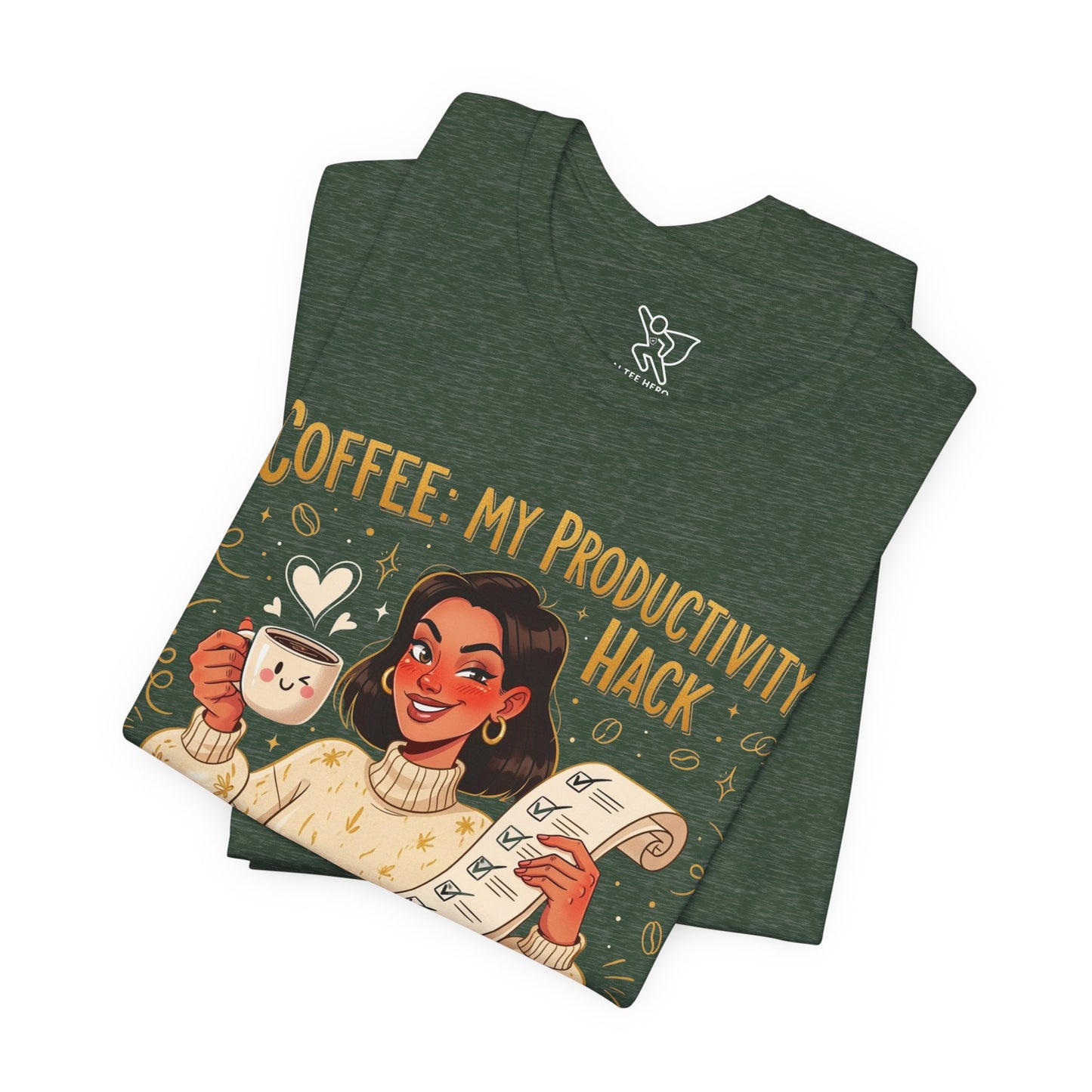 "Coffee: My Productivity Hack" Funny Tee, Gift for Coffee Lovers, Unisex Funny Shirt, Casual Wear, Quirky Gift Idea