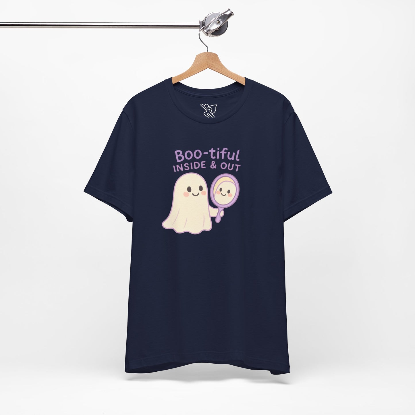 "Boo-tiful Inside Out" Ghost Tee, Cute Halloween Shirt, Unisex Short Sleeve T-Shirt, Fall Apparel, Spooky Vibes, Gift for Halloween Lovers