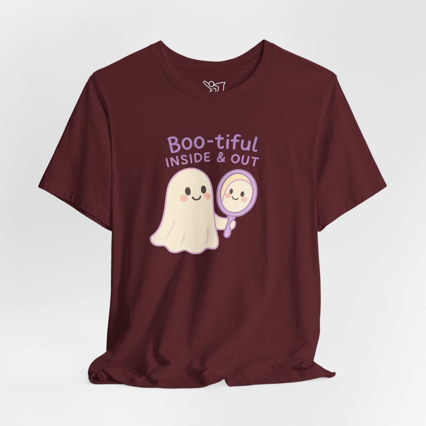 "Boo-tiful Inside Out" Ghost Tee, Cute Halloween Shirt, Unisex Short Sleeve T-Shirt, Fall Apparel, Spooky Vibes, Gift for Halloween Lovers