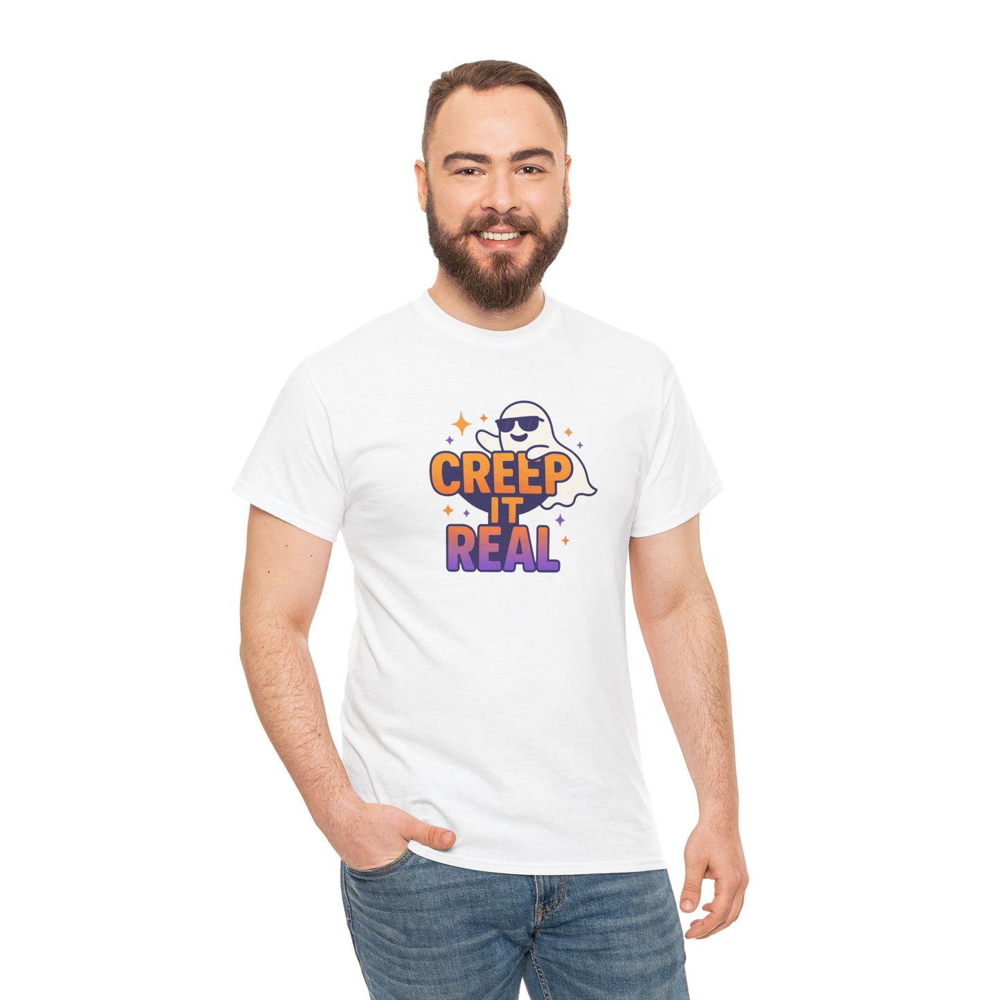 "Creep It Real" Halloween Humor Unisex Graphic Shirt, Ghost Lover Gift, Spooky Season Apparel, Funny Halloween T-Shirt