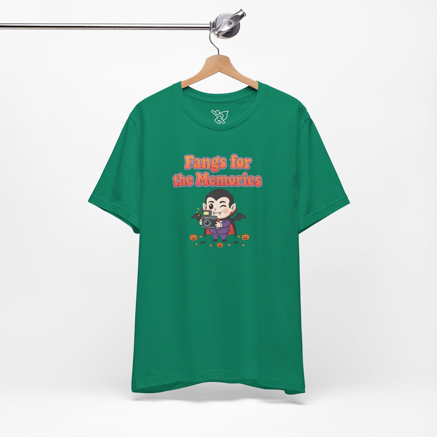 "Fangs for the Memories" Unisex Short Sleeve Shirt, Casual Halloween Outfit, Gift for Spooky Season, Halloween Shirt